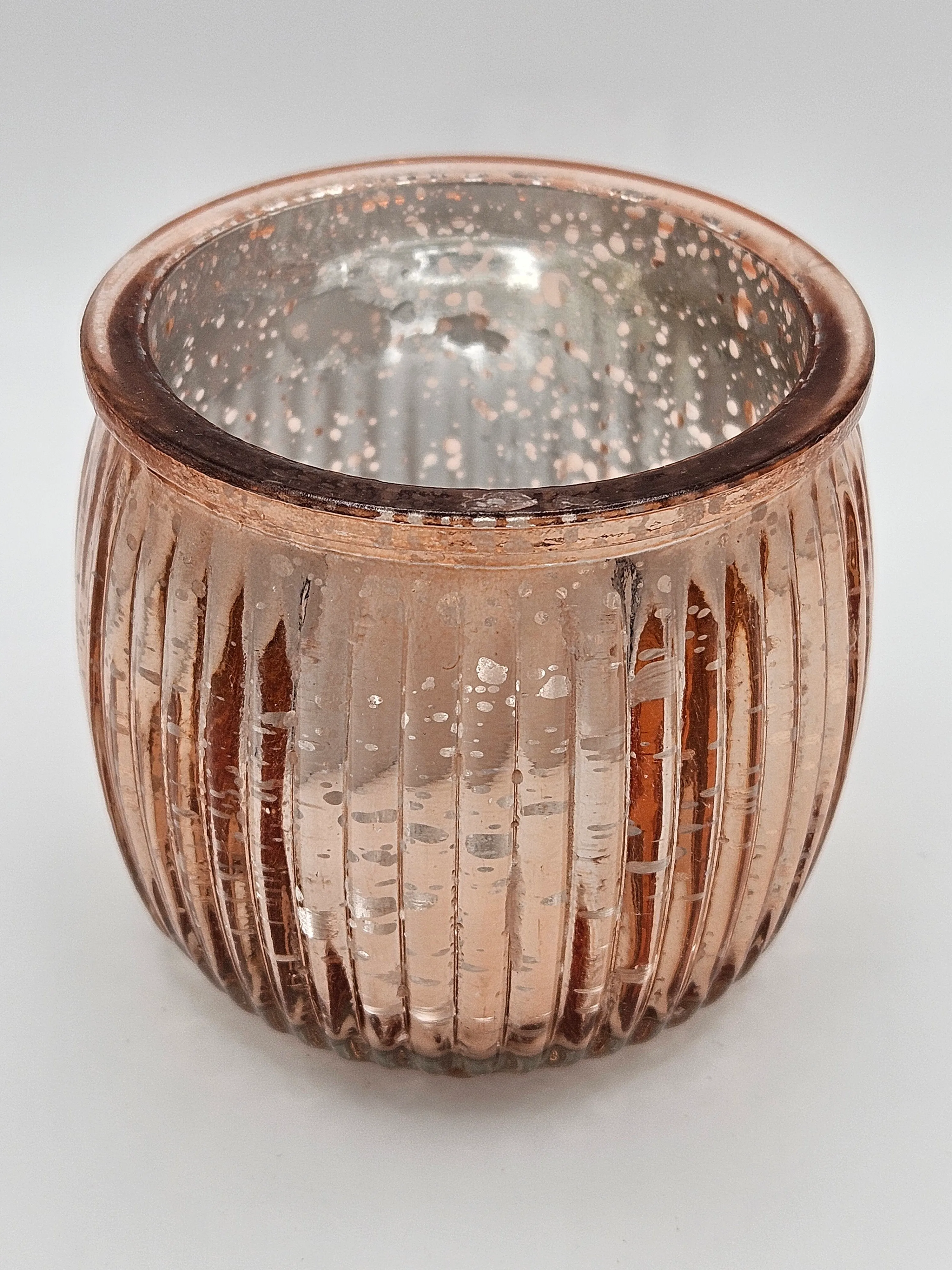Mercury Speckled Votive Holder Lg - Pink/Rose Gold