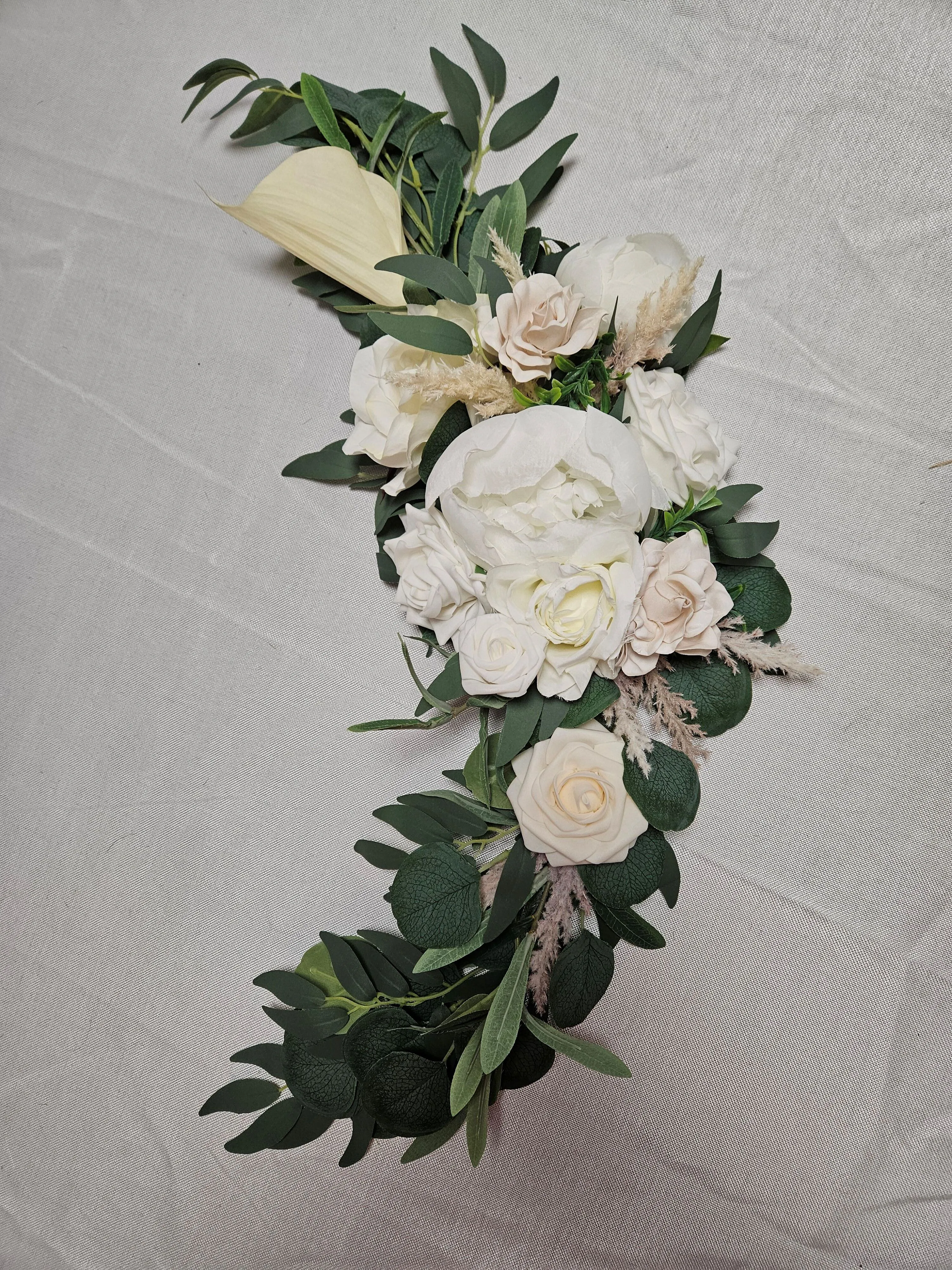 Swag - White and Cream Floral - 32in