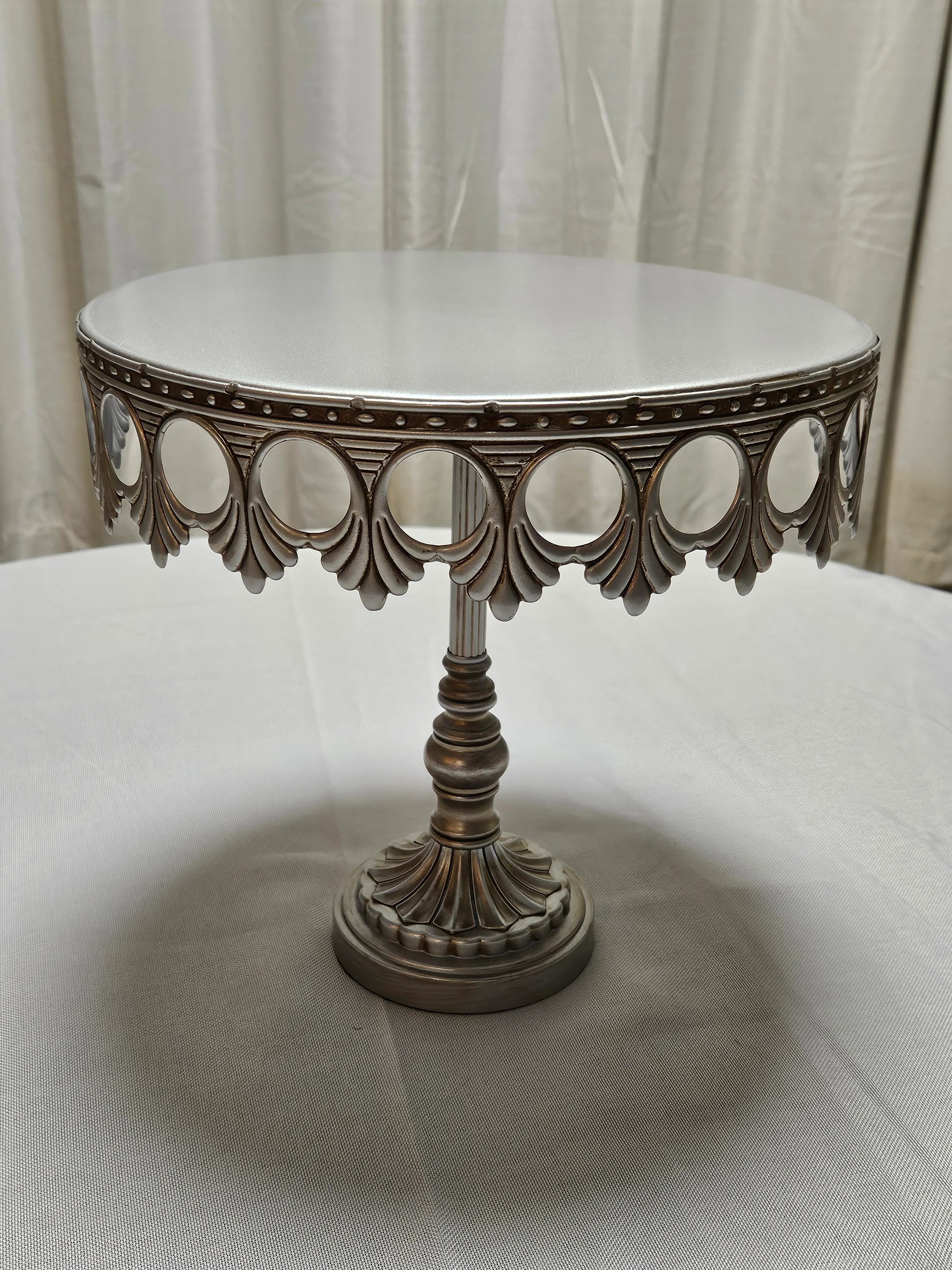 Cake Stand - 12in - Antique Silver