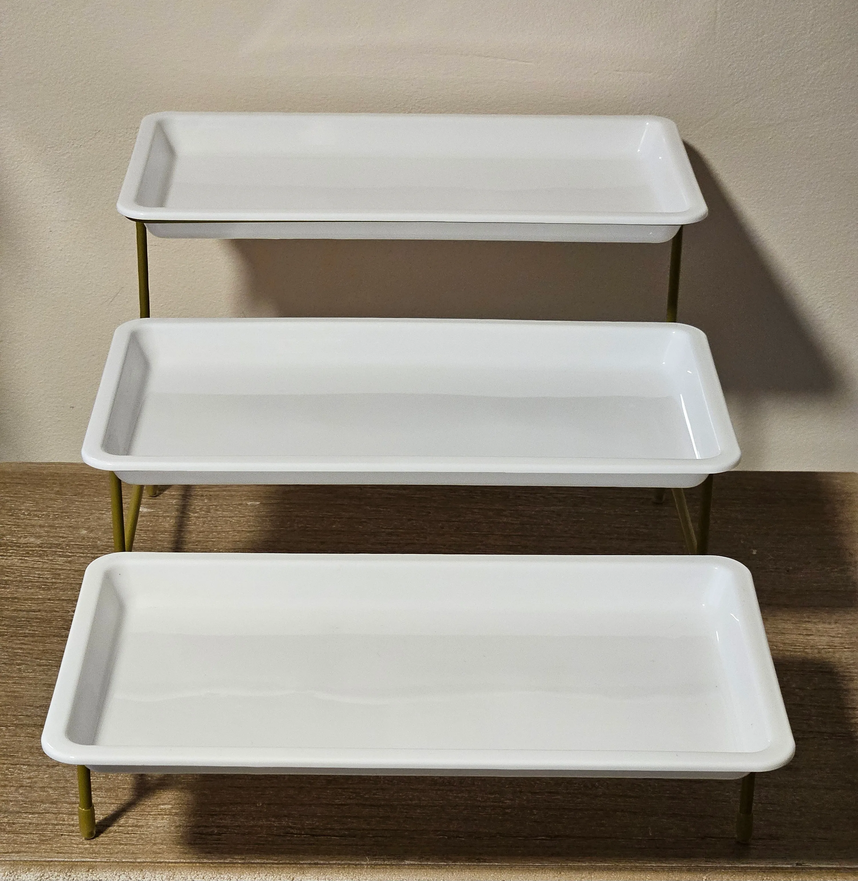 3 Tier Dessert Trays - White/Gold