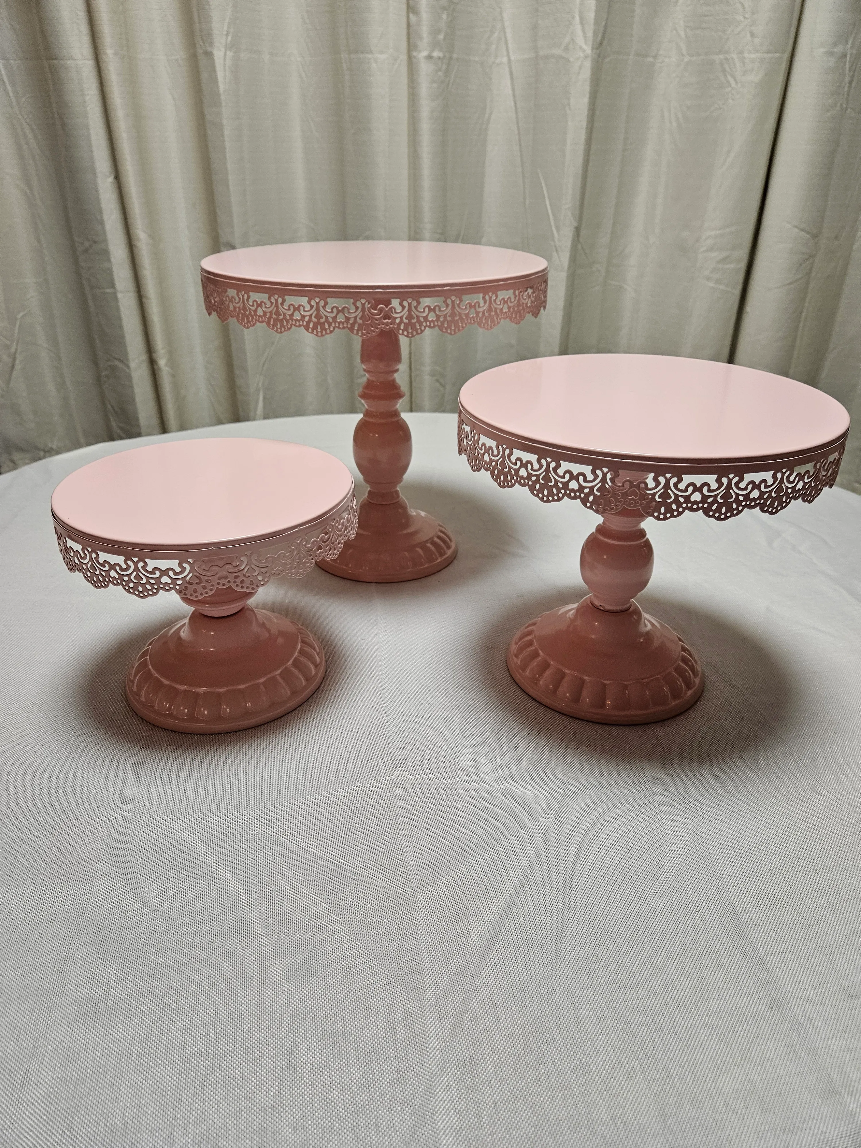 Pink Cake Stand Set - 8in-10in-12in
