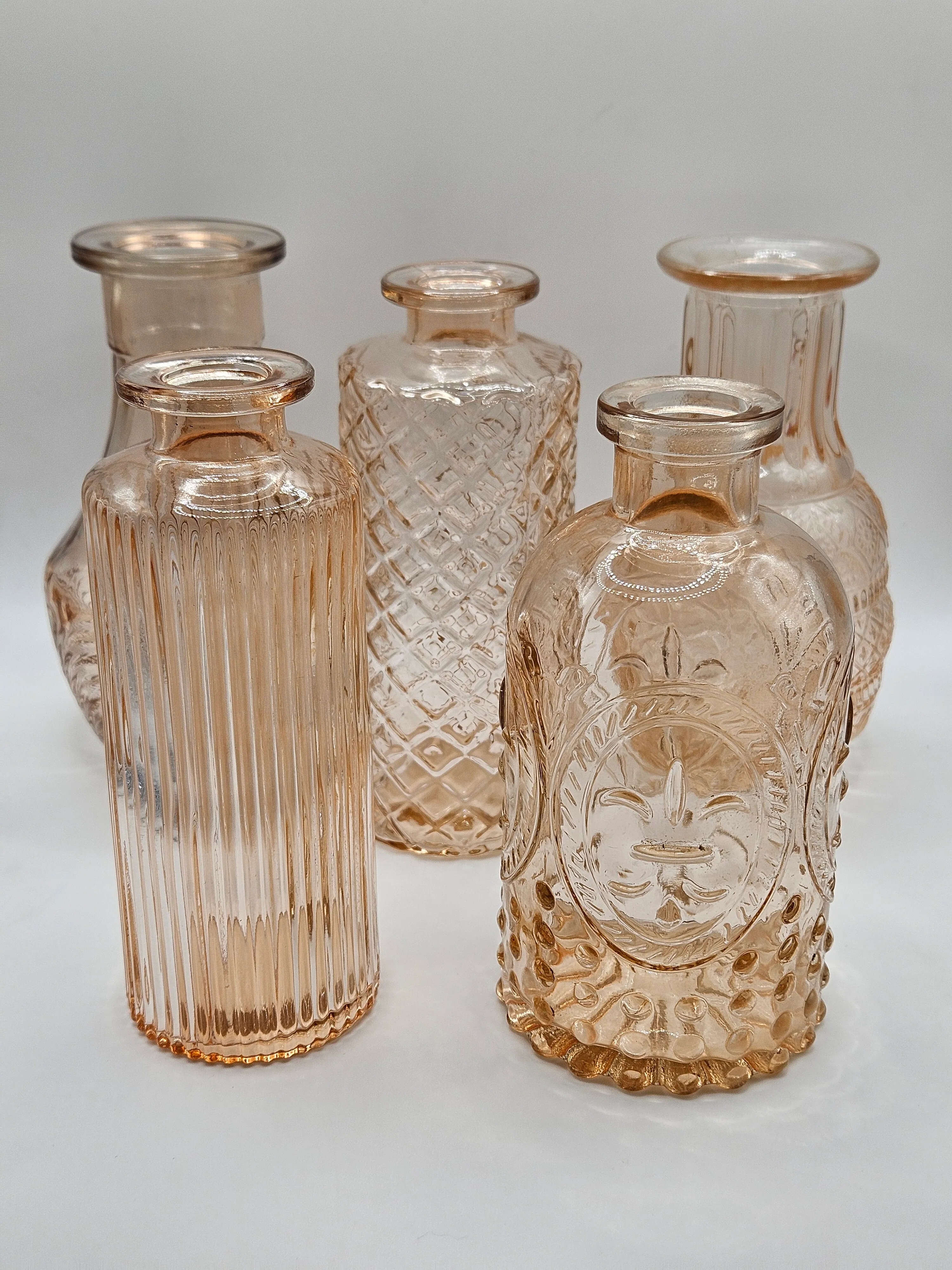 Assorted Bud Vases - Light Amber