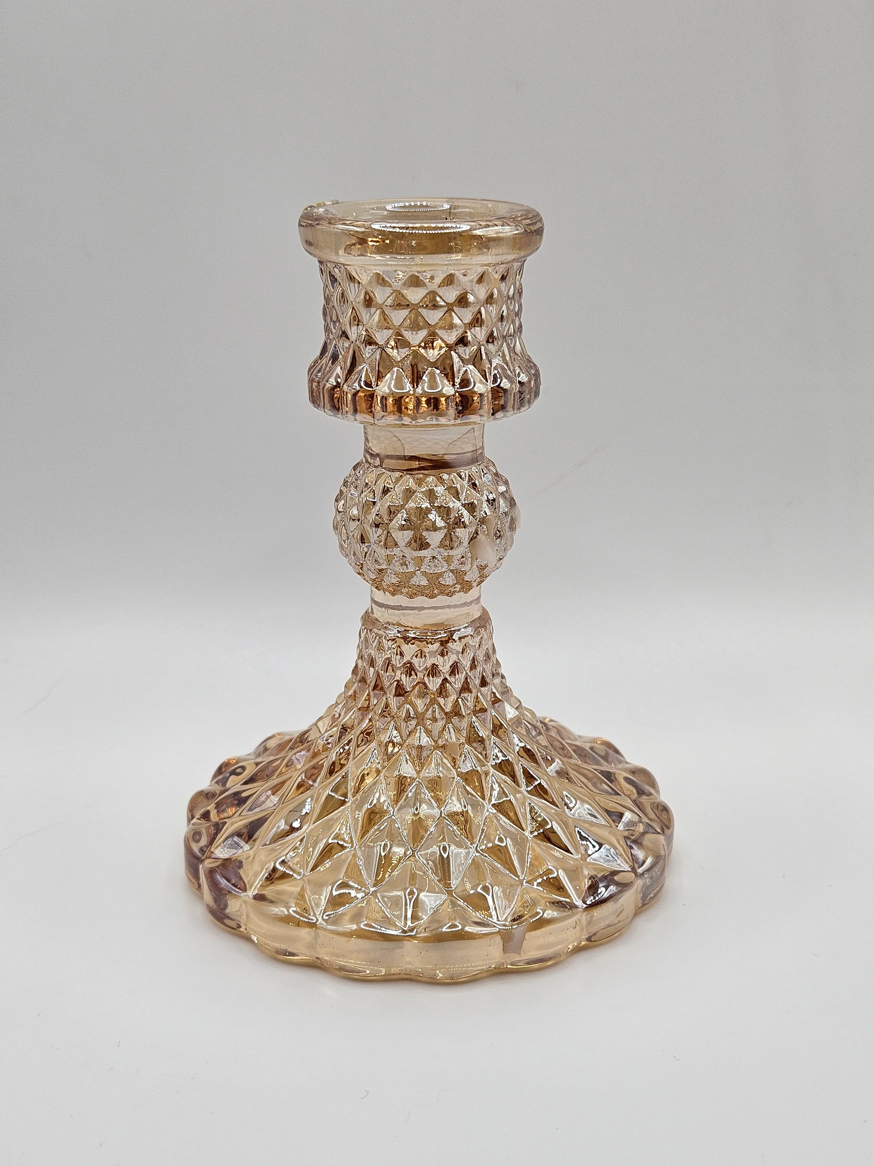 Taper Candle Holder - Amber Iridescent 