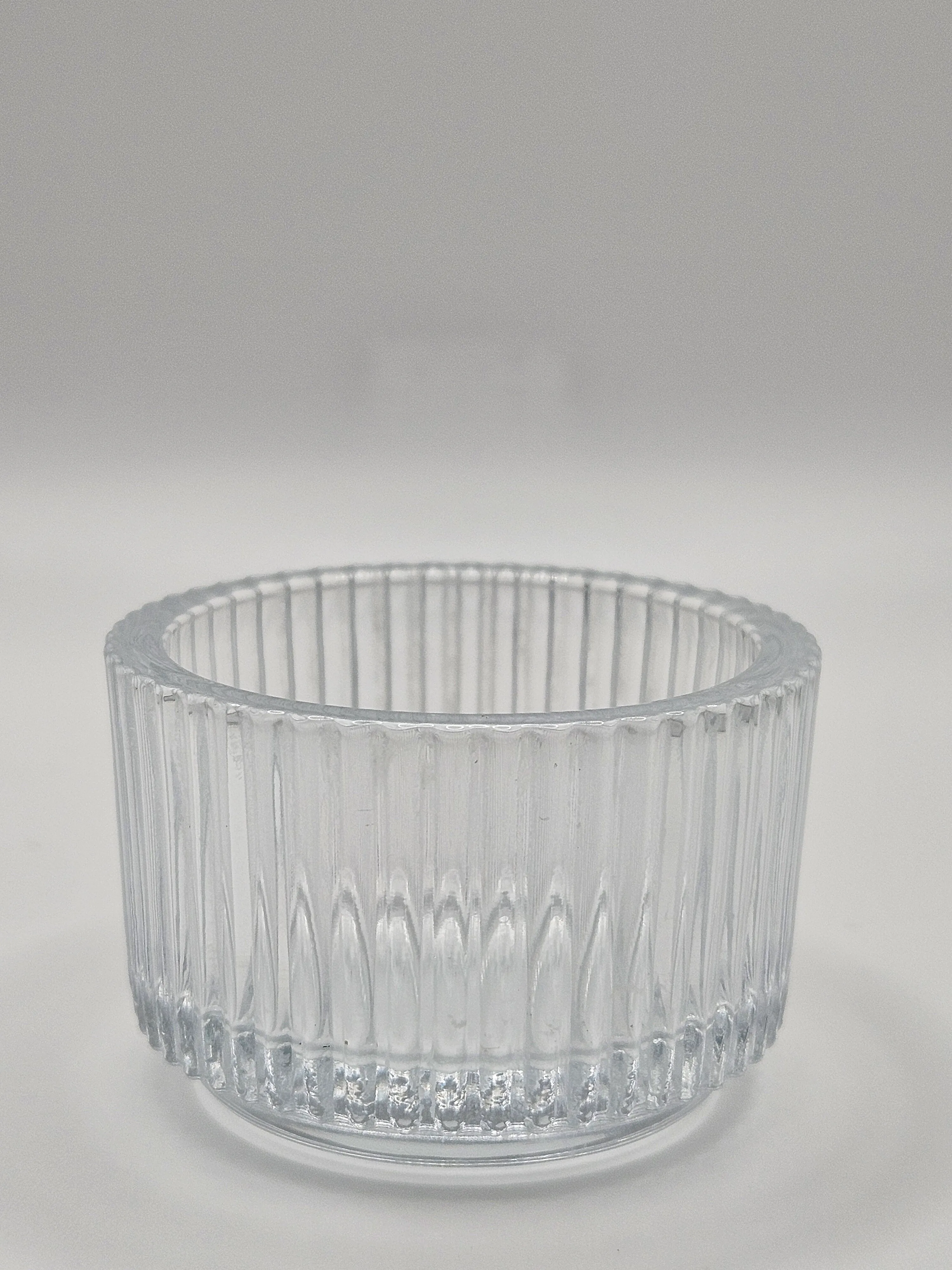 Ribbed Tealight Holder - Clear 