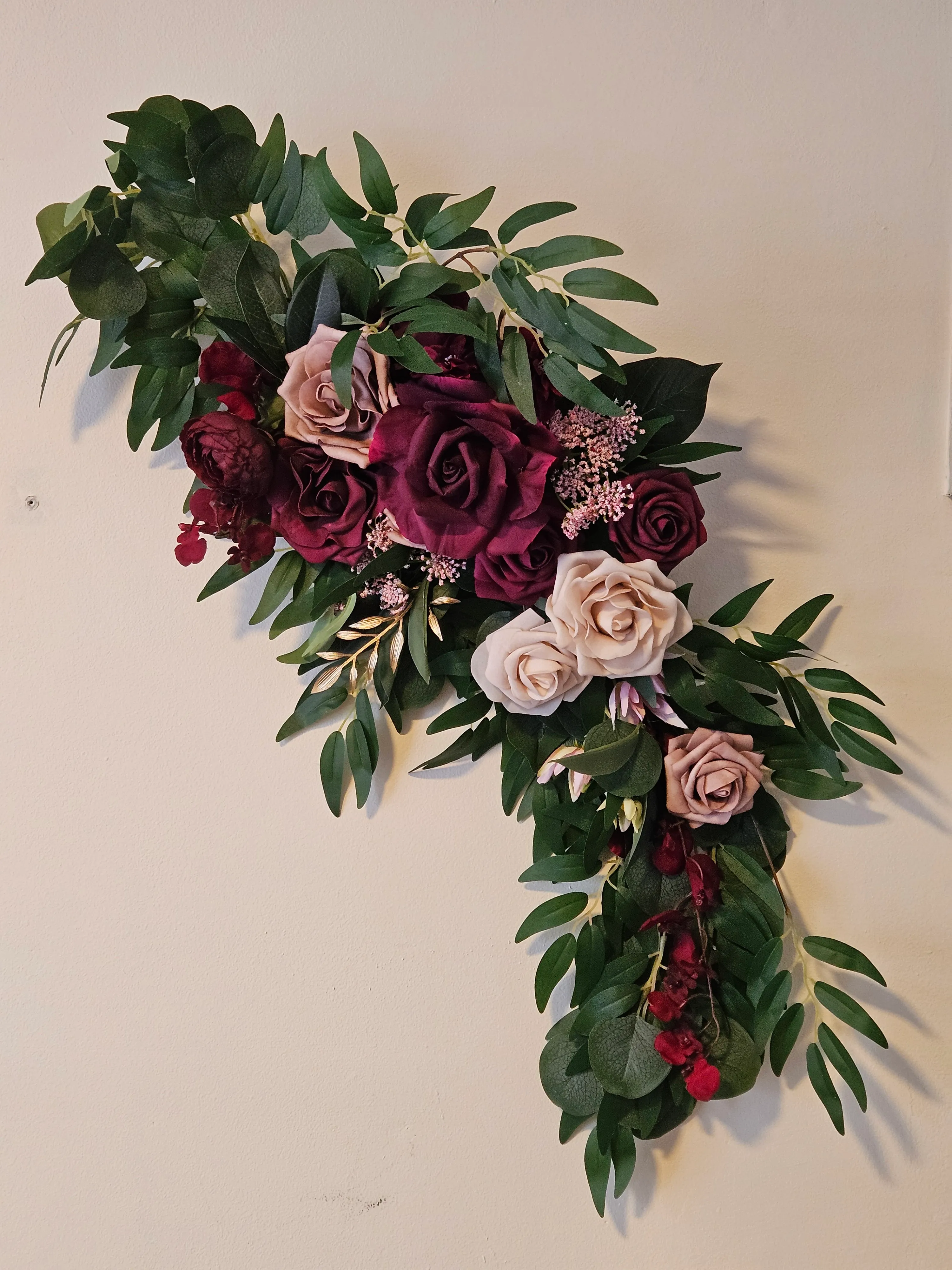 Floral Swag - Burgundy/Pink - Marsala - 32in