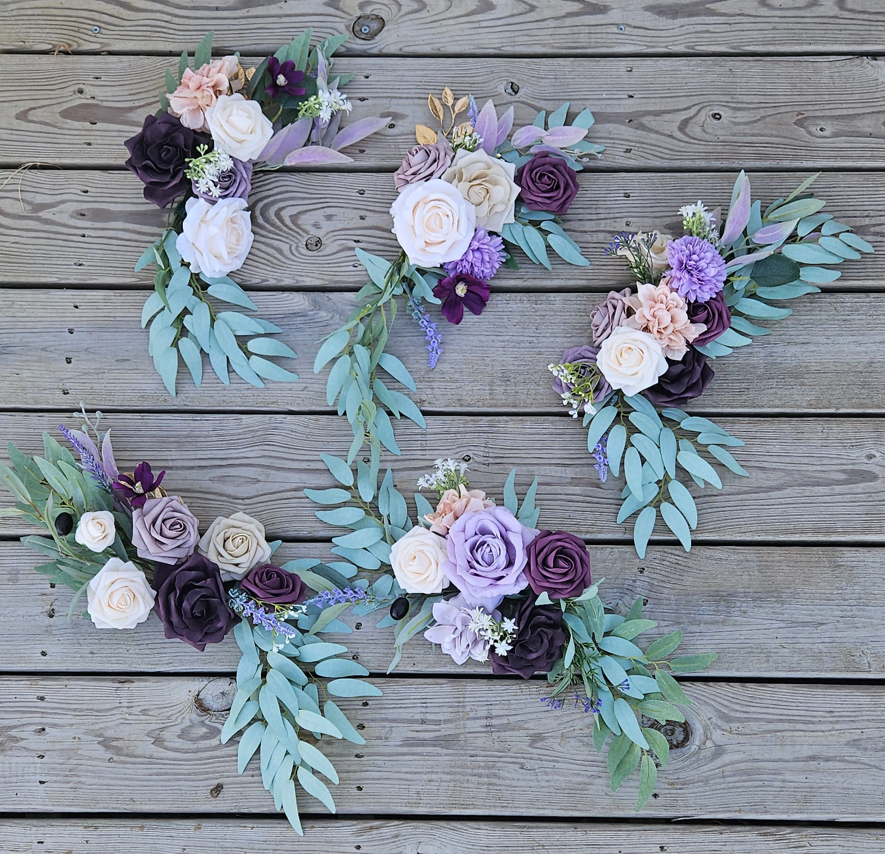 Floral Swag - Purple - Set of 5 - 20in