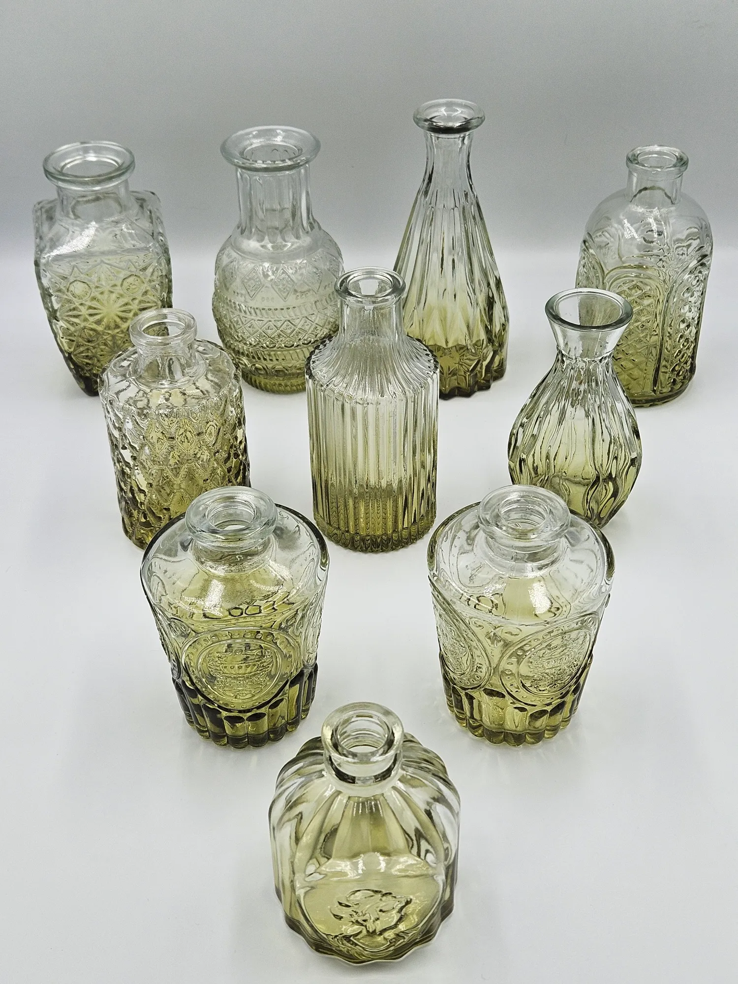 Assorted Green Ombre Bud Vases