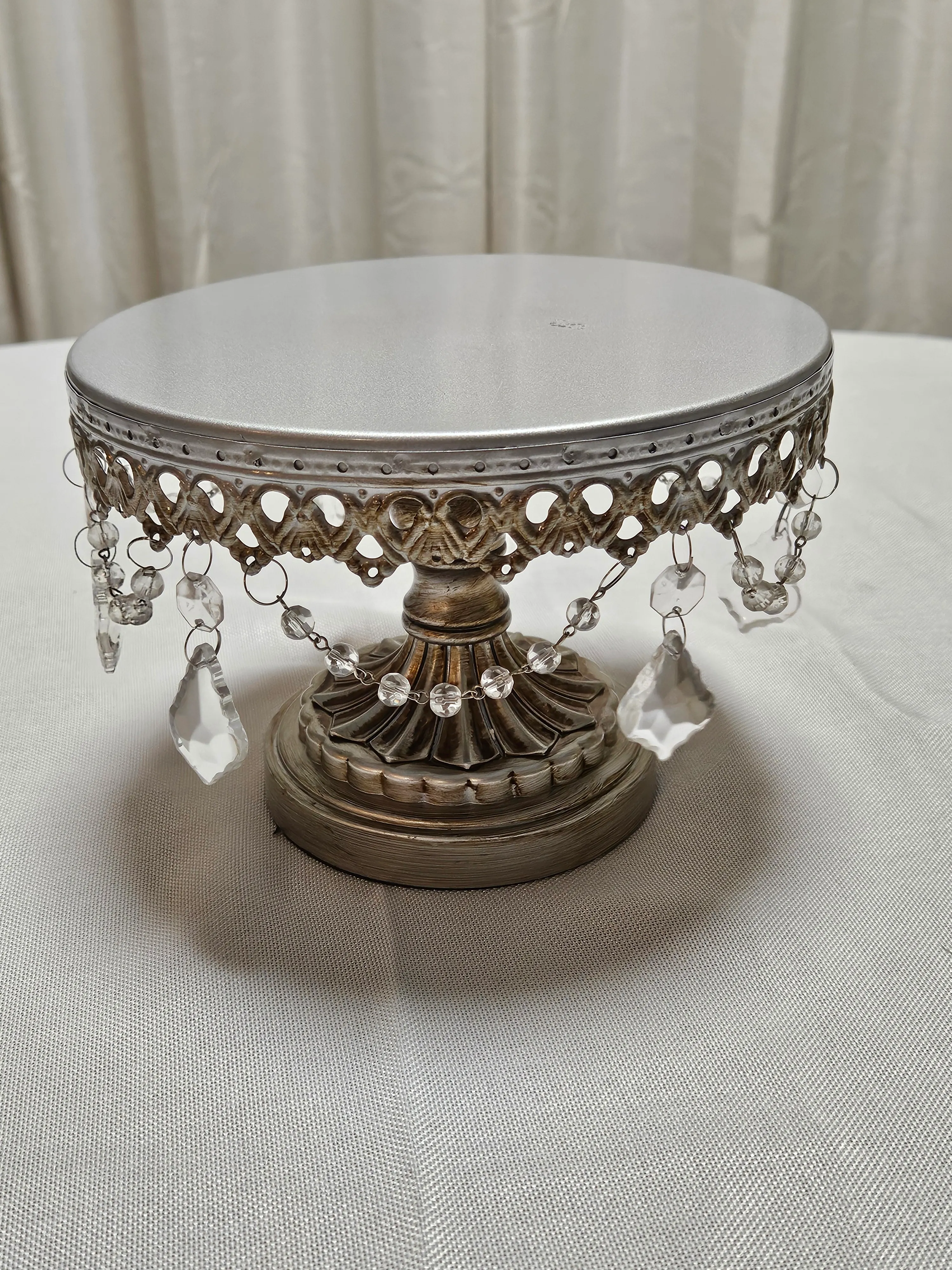 Cake Stand - 8in - Antique Silver