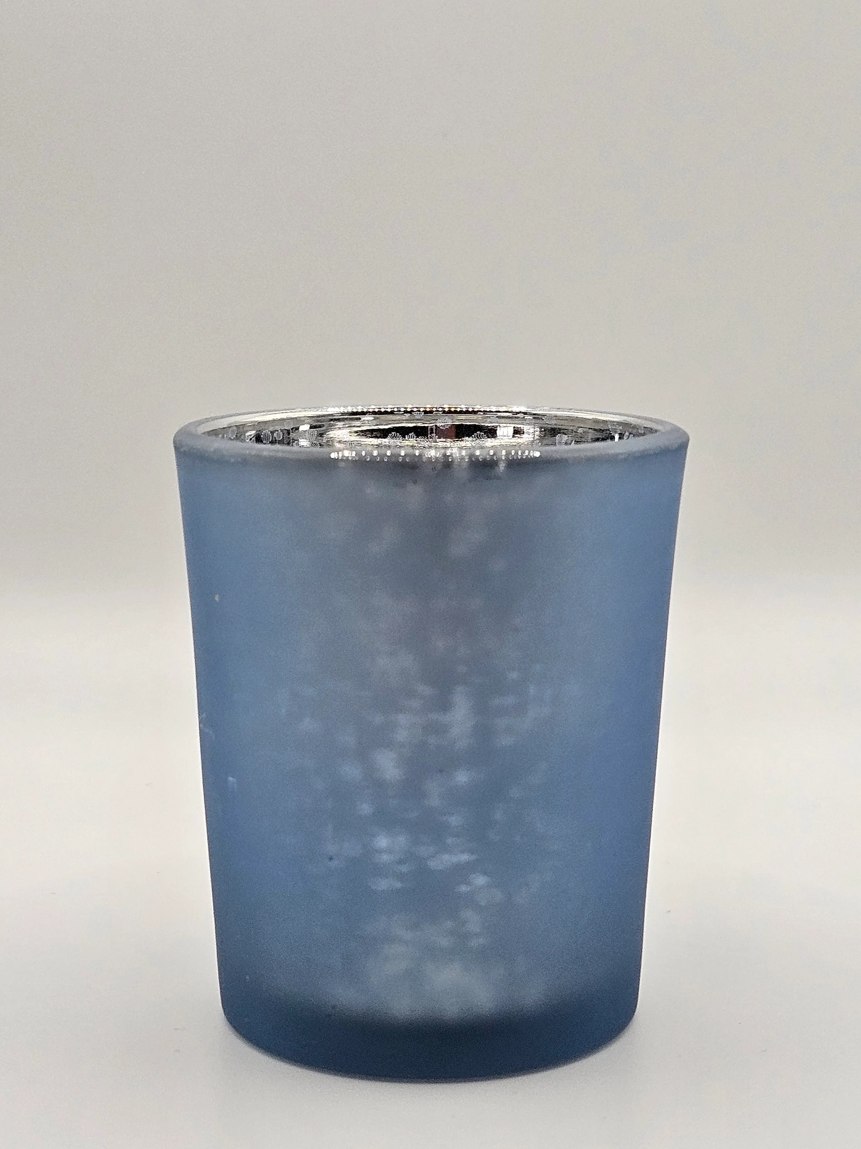 Mercury Speckled Votive Holder - Blue Frosted