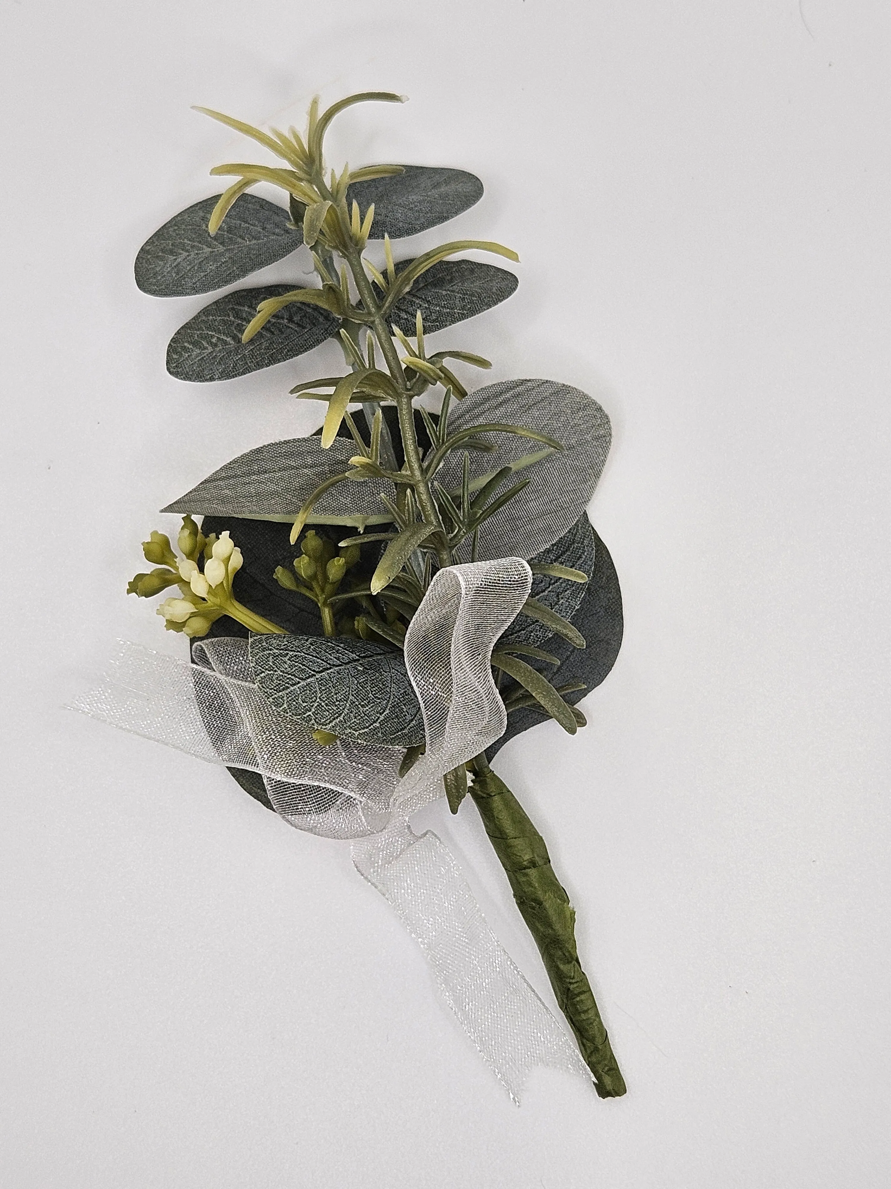 Greenery Boutonniere (Can Add Floral)