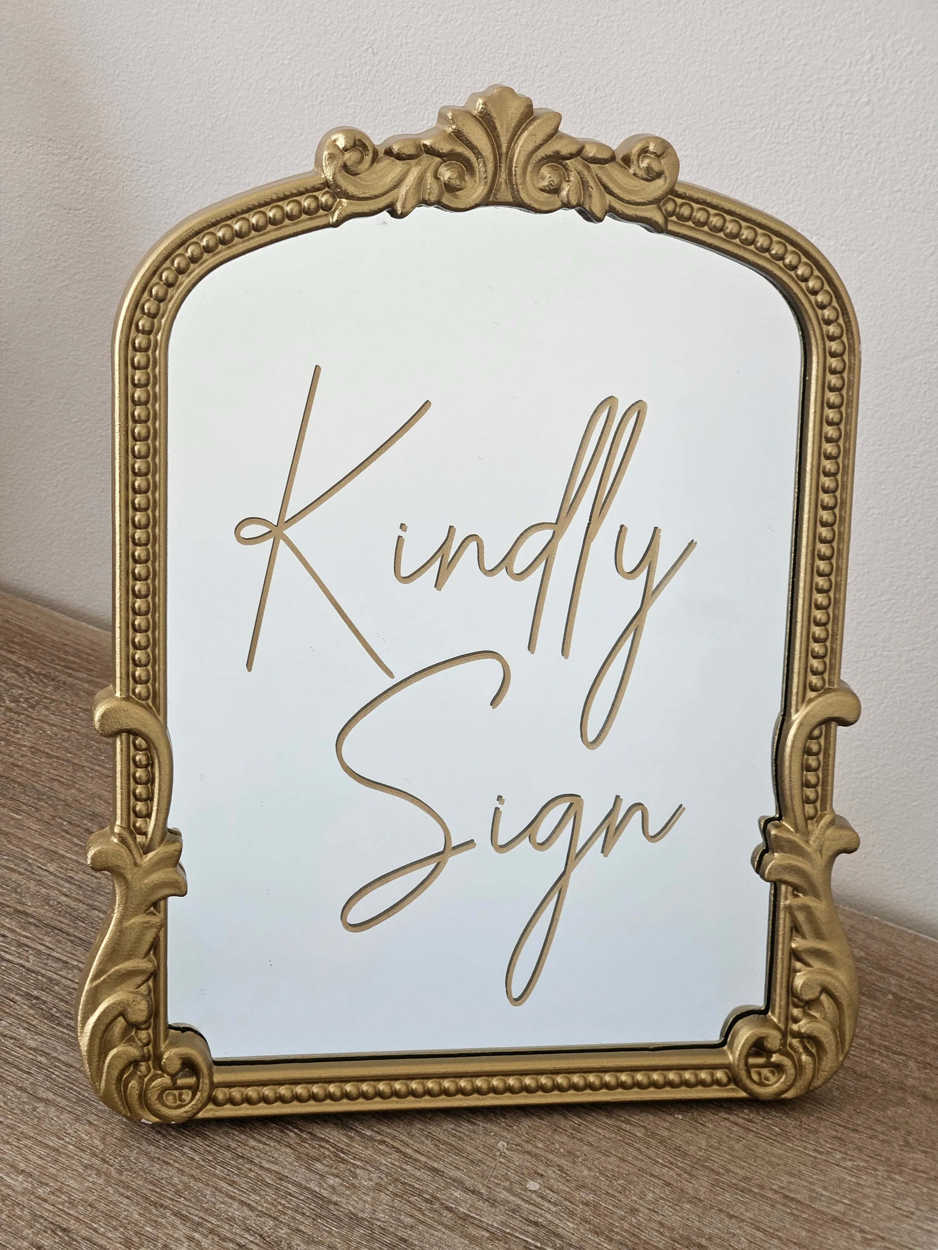 Kindly Sign - Gold Mirror