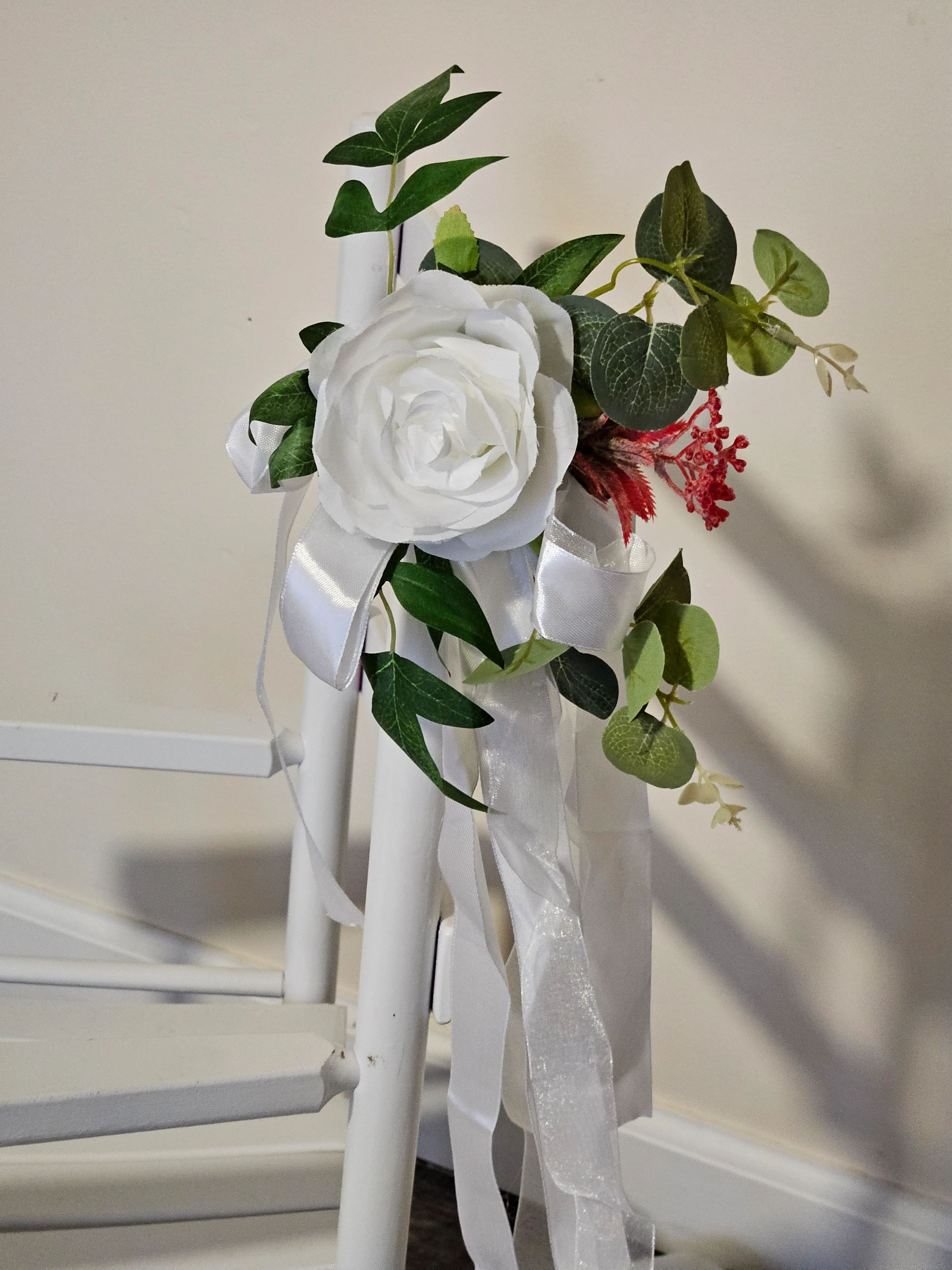 Floral Chair Decor - White