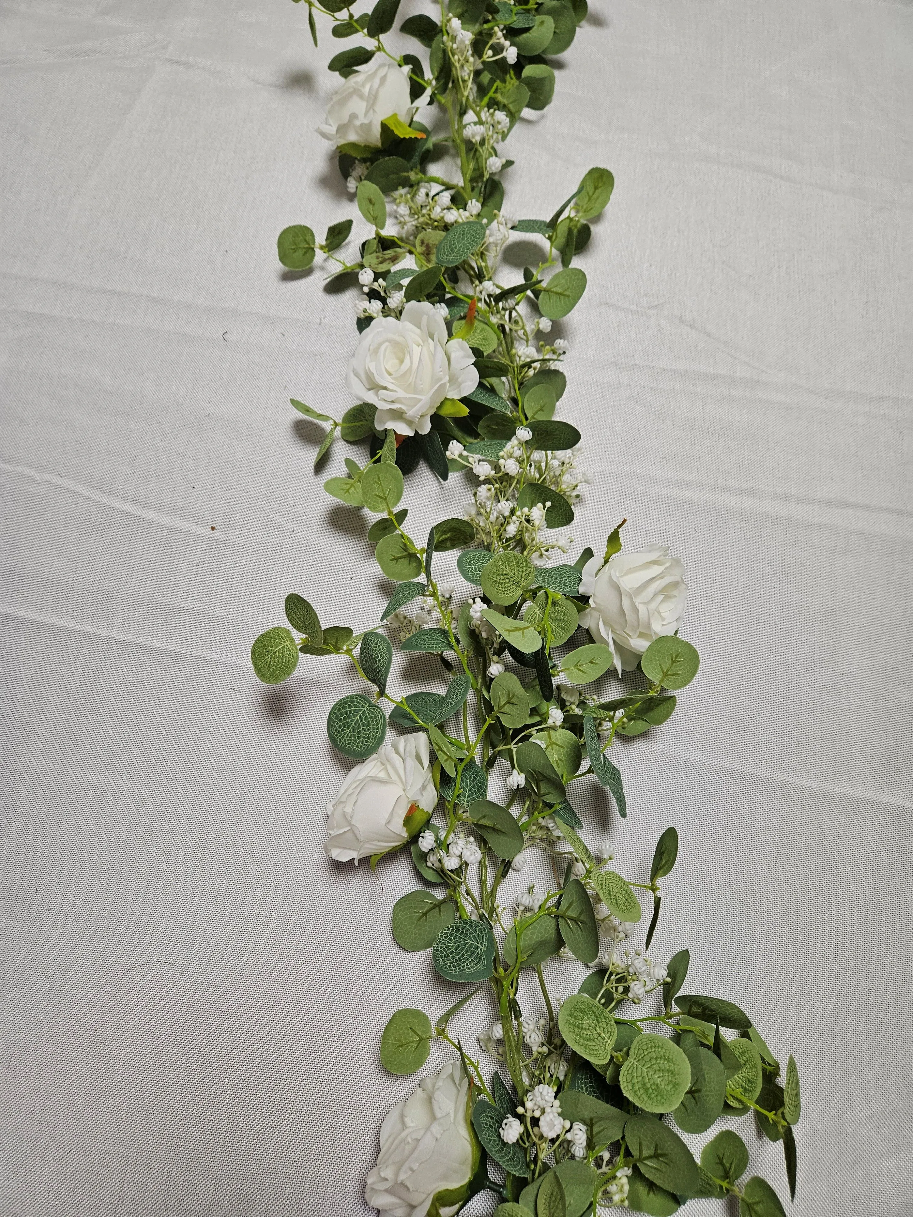 Garland - White Rose - BB - Eucalyptus - 72in