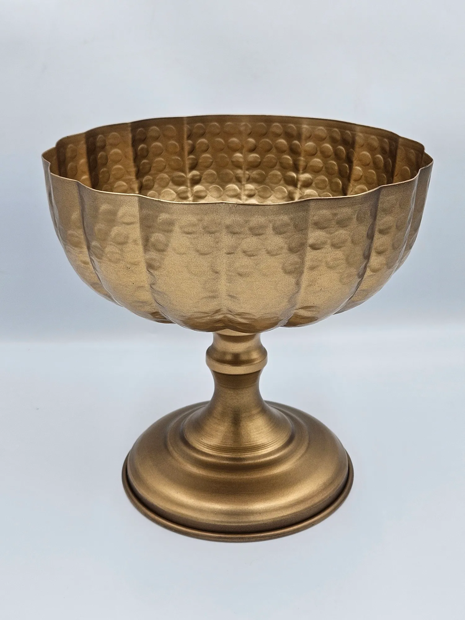 Pedestal Vase - Brass/Gold - 8in x 8in
