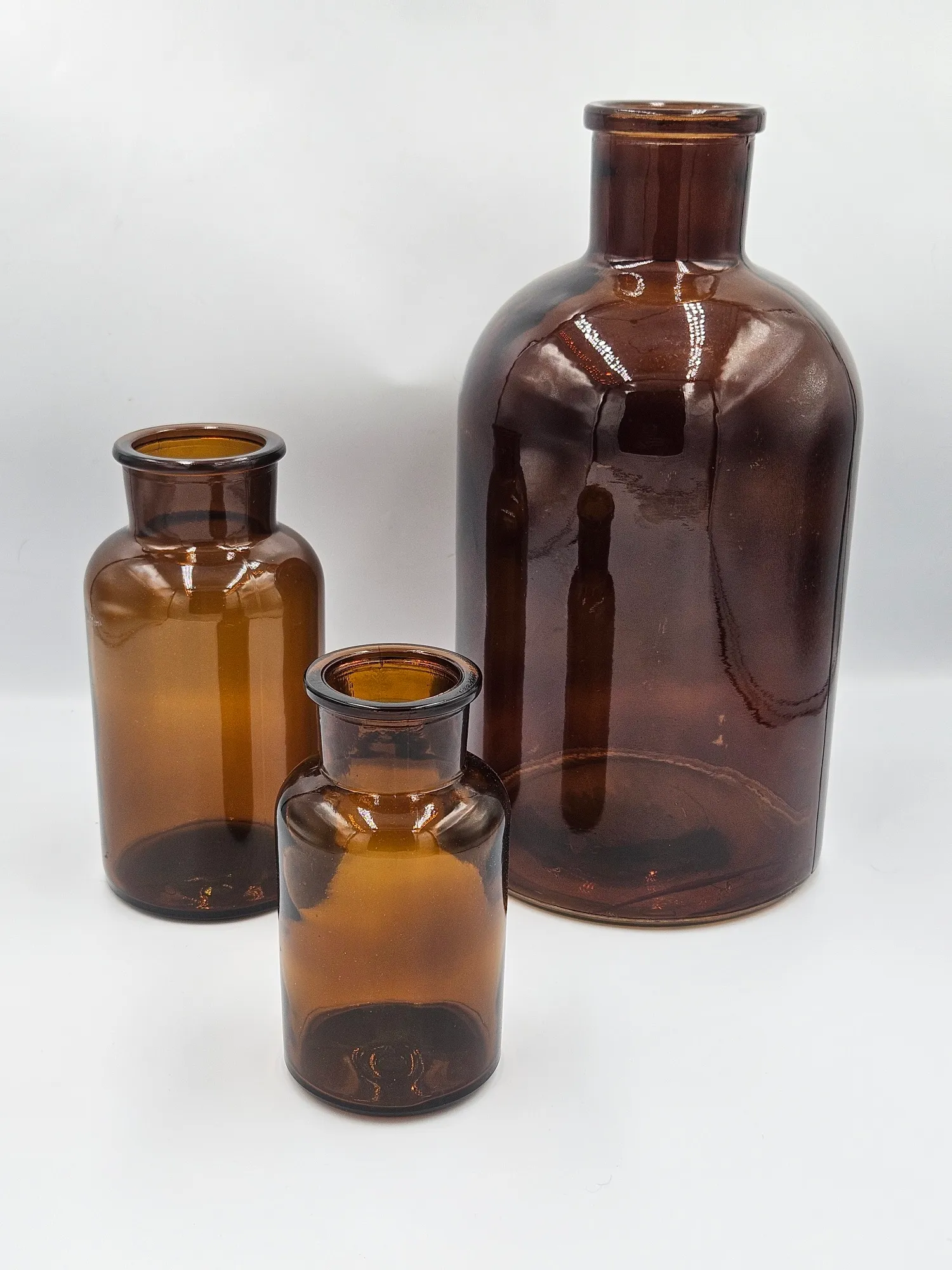 Glass Vase/Jug - Amber - 5in - 6.5in - 10.63in 