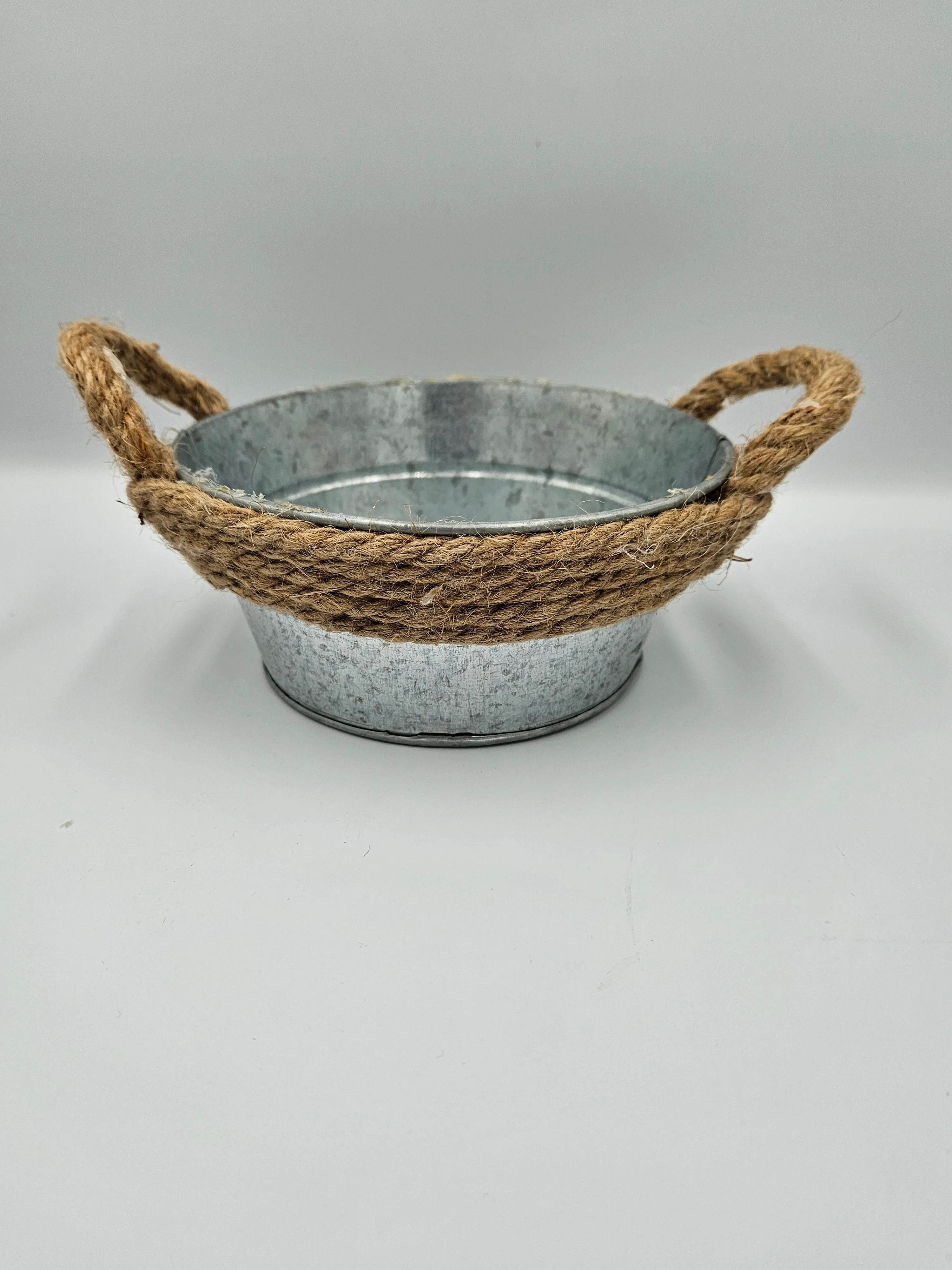Galvanized Metal Container - Rope Handle