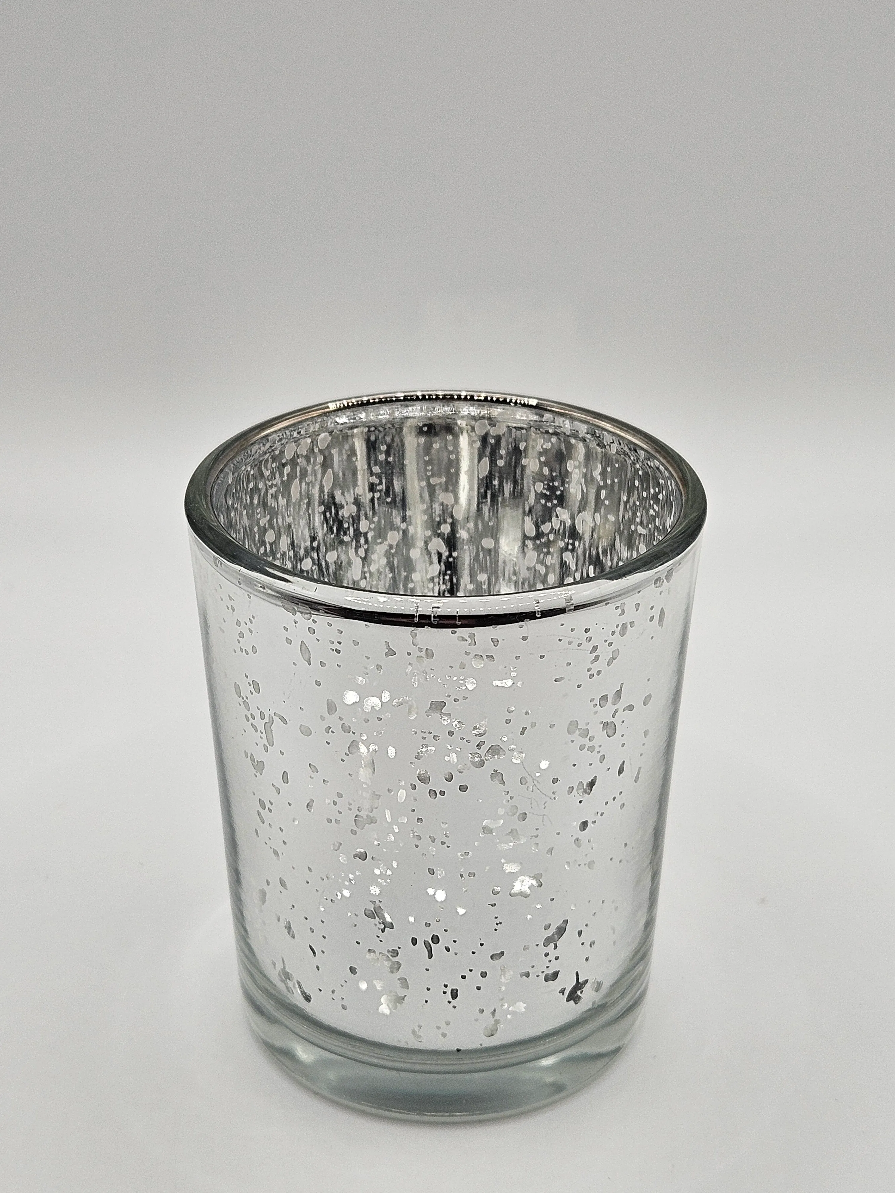 Mercury Speckled Votive Holder - Silver