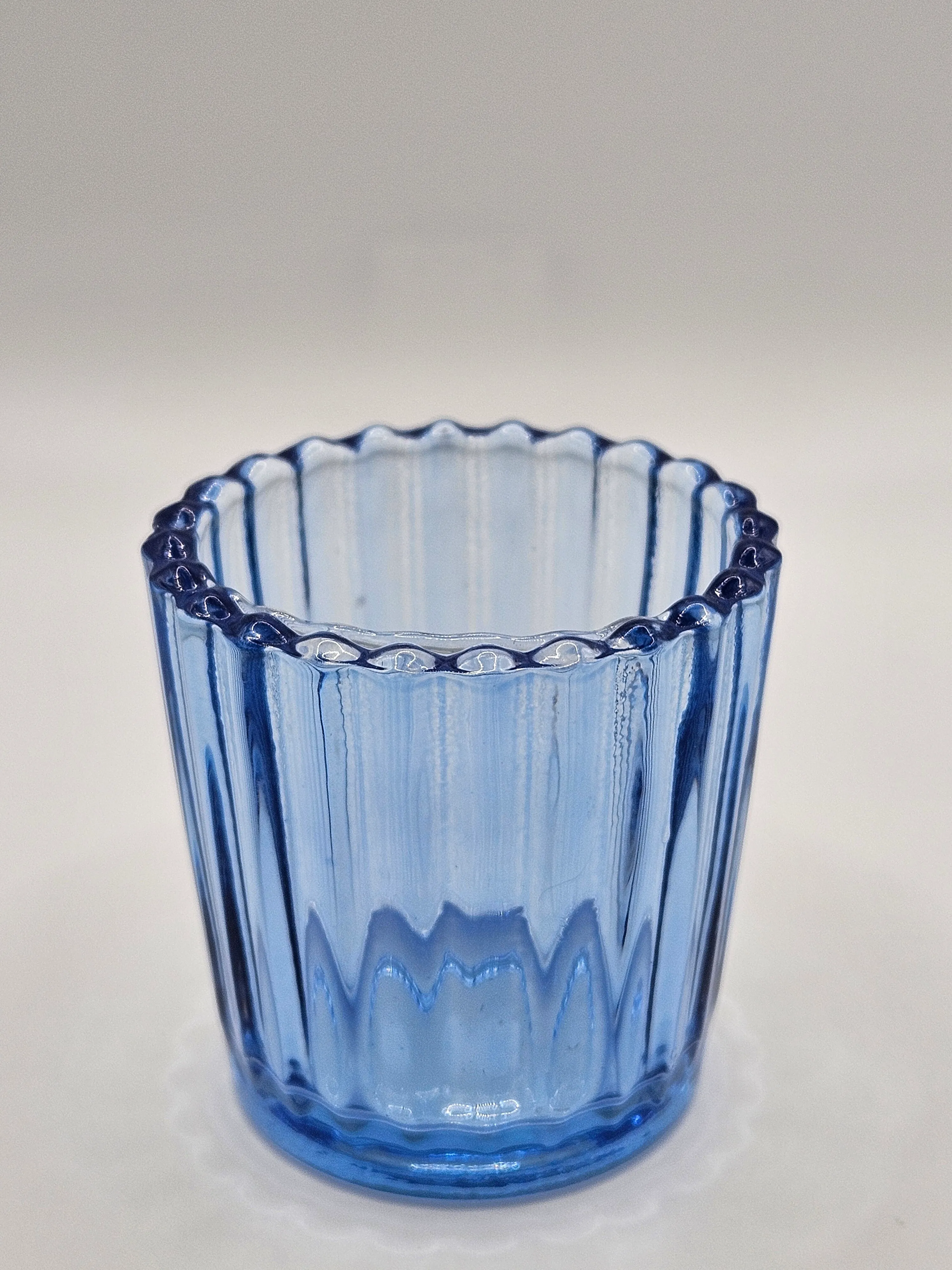 Ribbed Votive Holder - Blue
