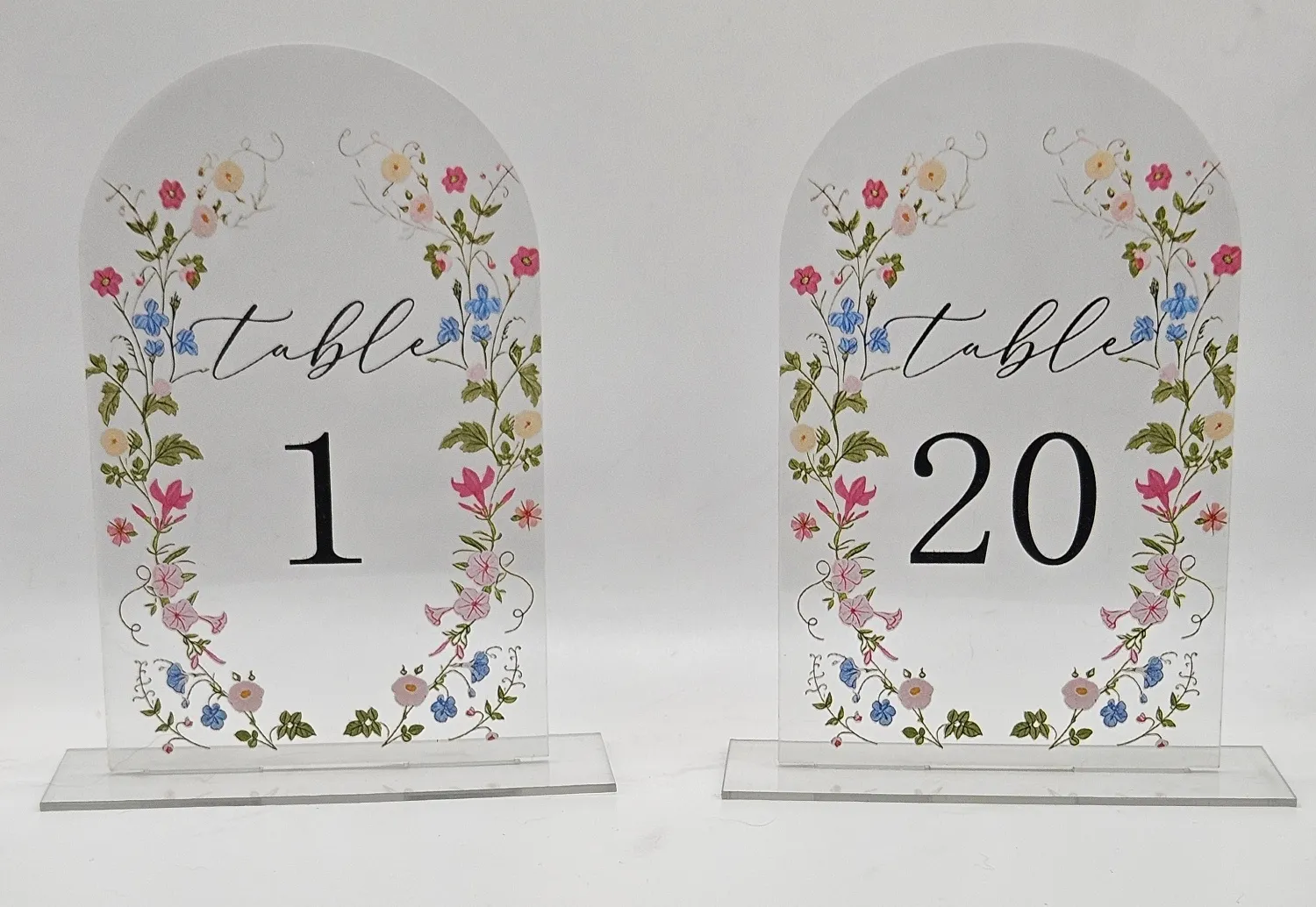 Table Number - 1 - 20 - Floral Print
