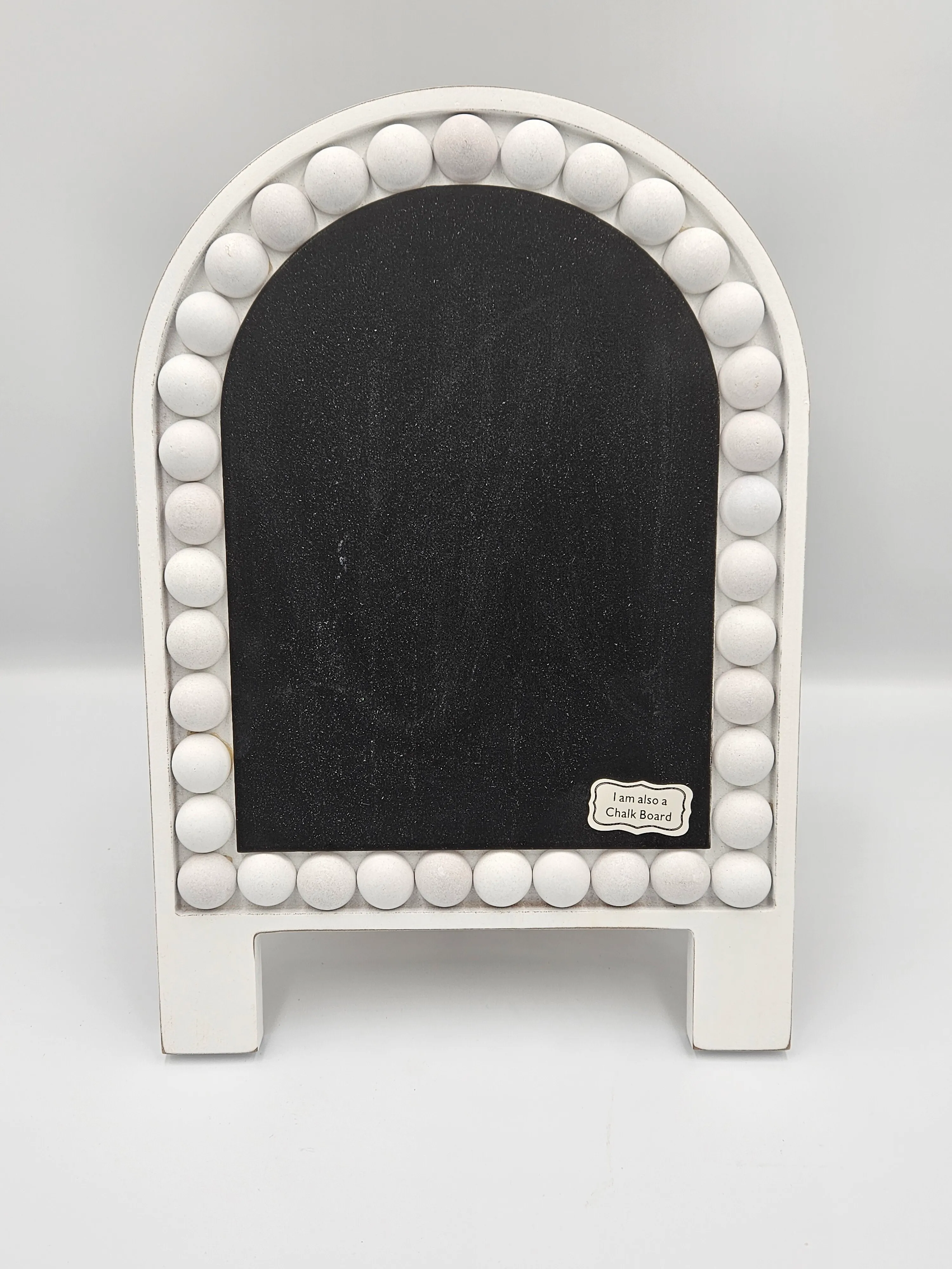 Whitewashed Beaded Chalkboard - Tabletop
