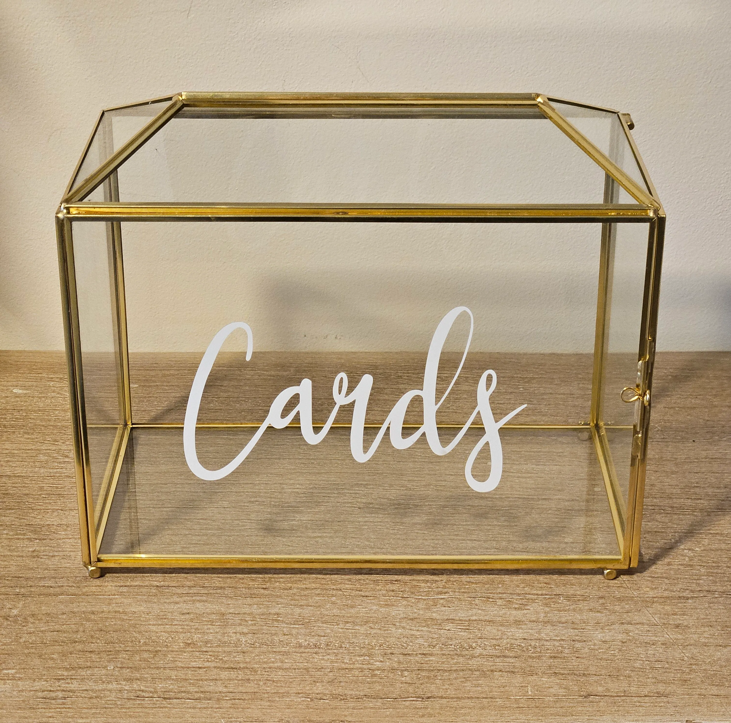 Card Box - Glass/Gold Trim