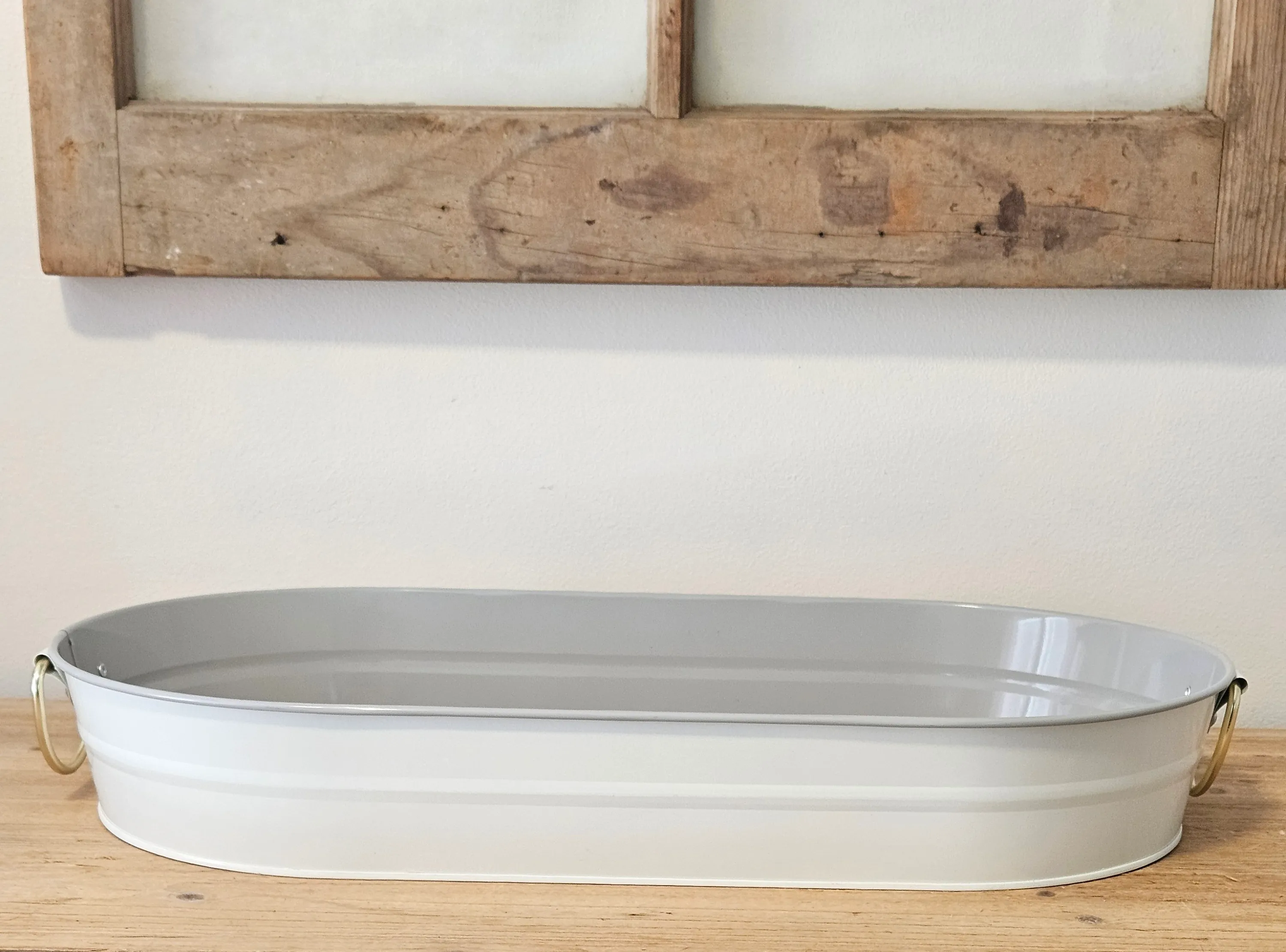 Galvanized Tub - Oval - White
