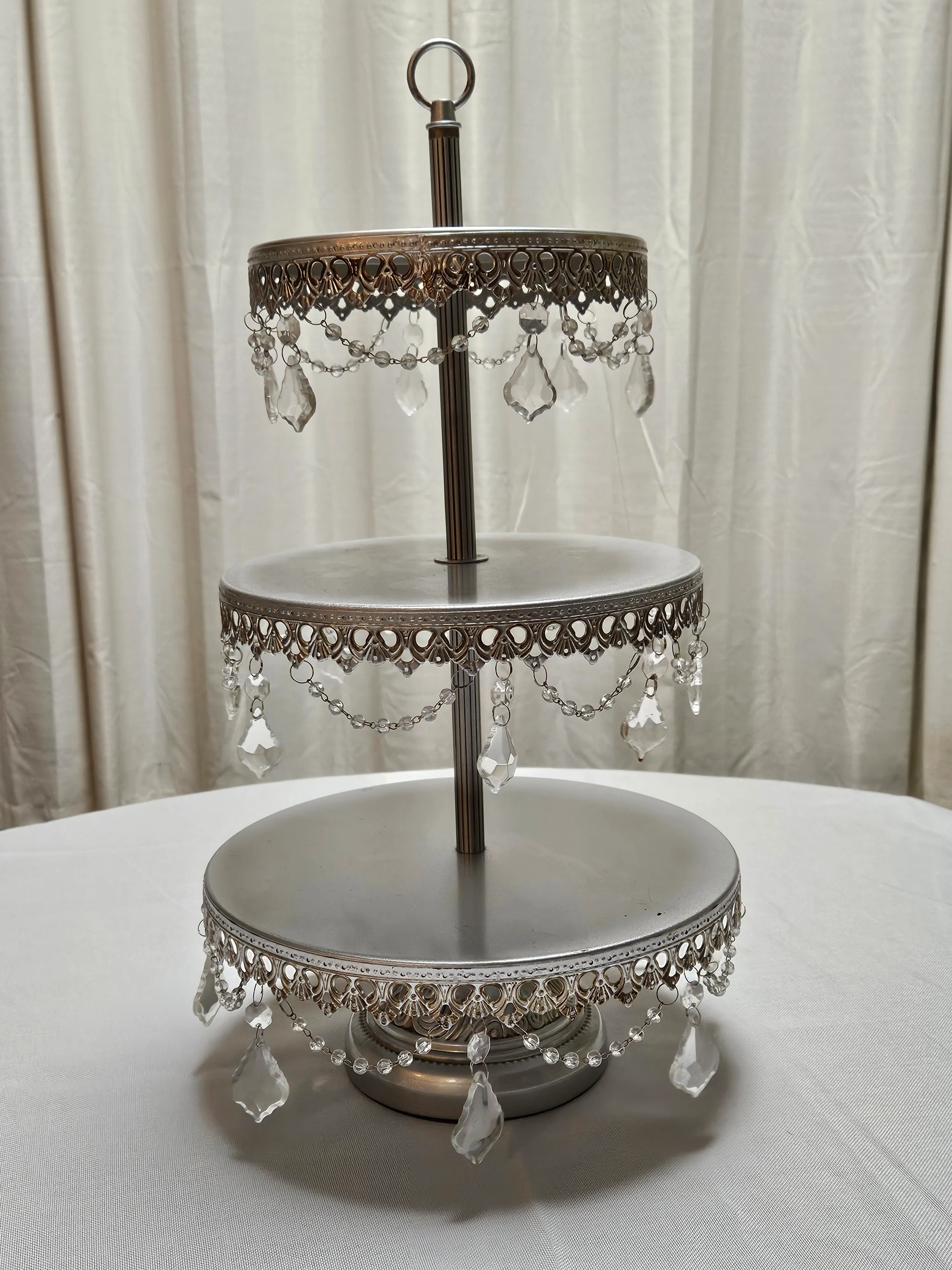 3 Tier Dessert Stand - Antique Silver