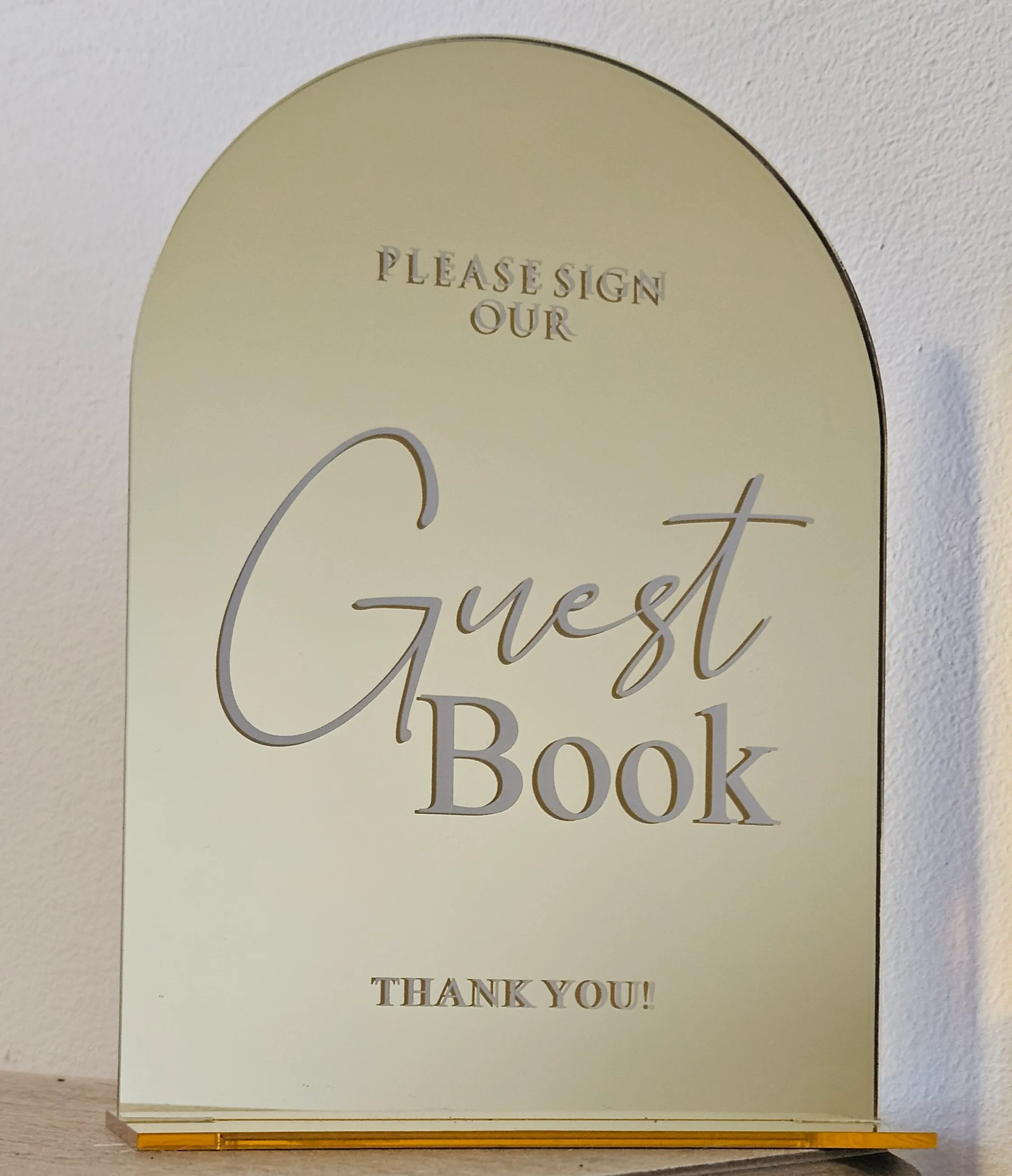 Guest Book Sign - Mirrored - Gold