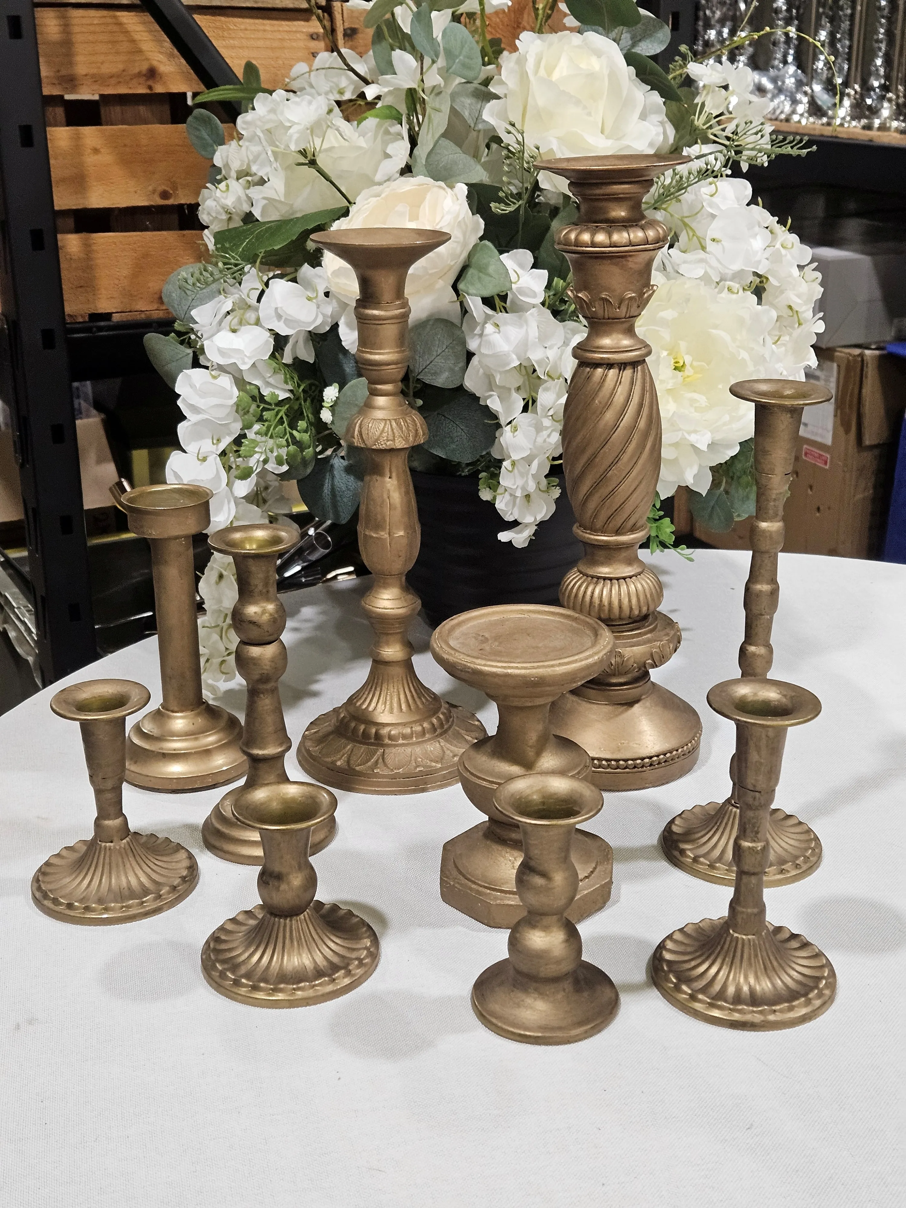 Taper Candle Holders - Gold - Assorted Styles