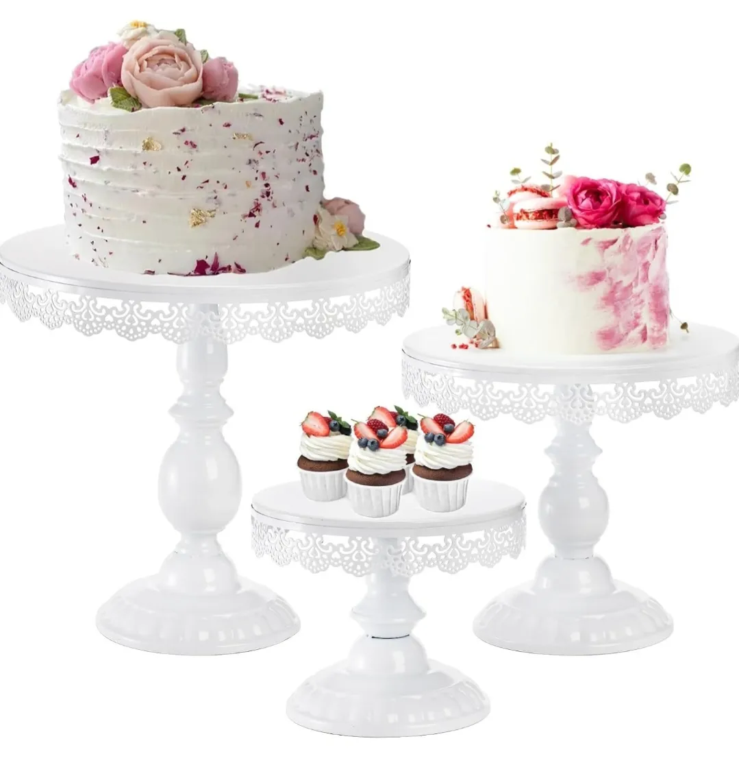 Cake Stands - 8in-10in-12in - White
