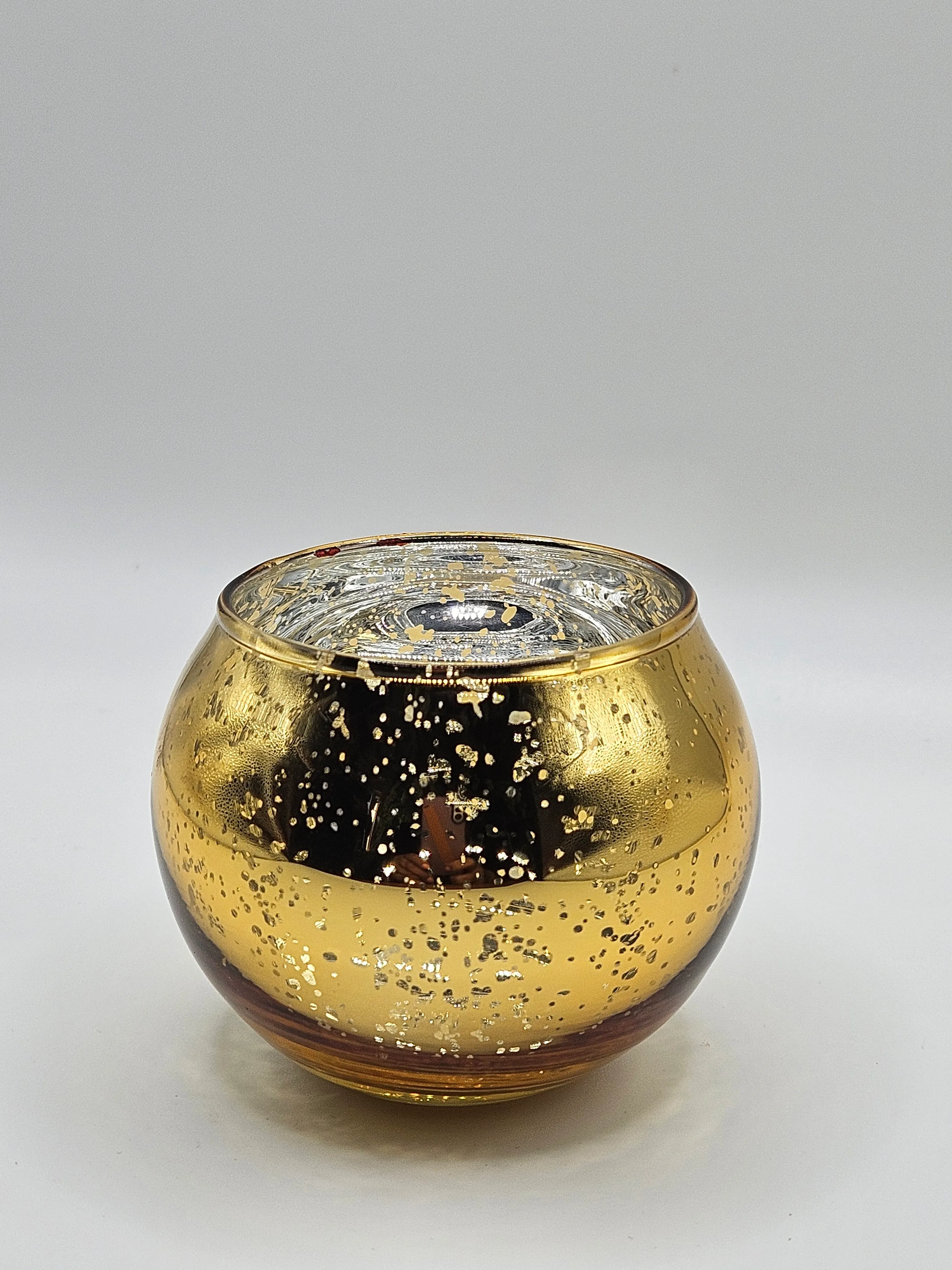 Mercury Speckled Tealight Holder - Light Gold