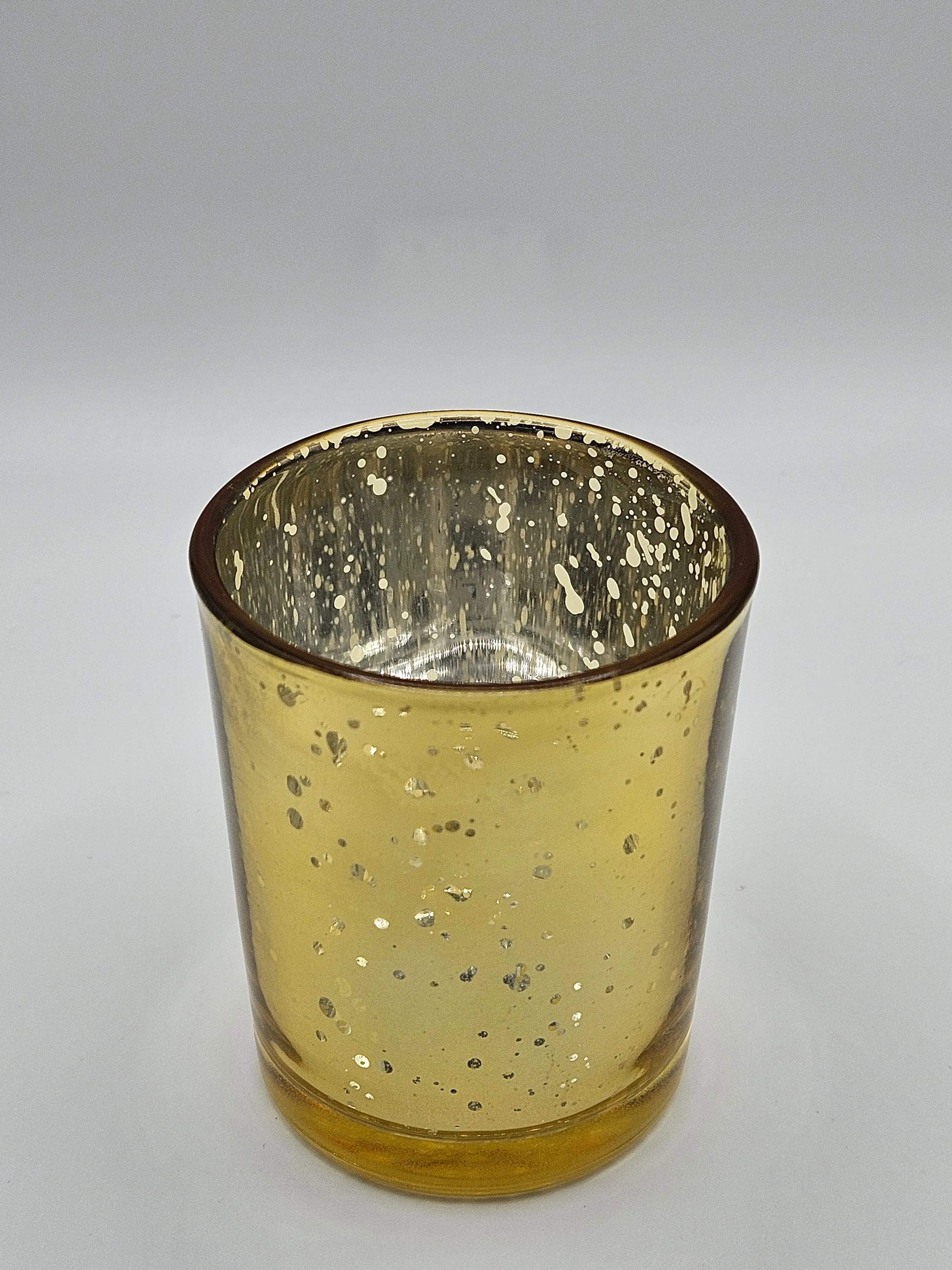 Mercury Speckled Votive Holder - Light and Dark Gold