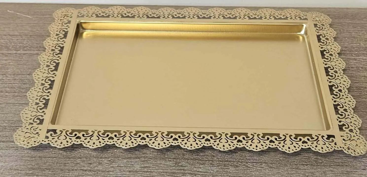 Gold Metal Tray - 10.5'' x 14.5''