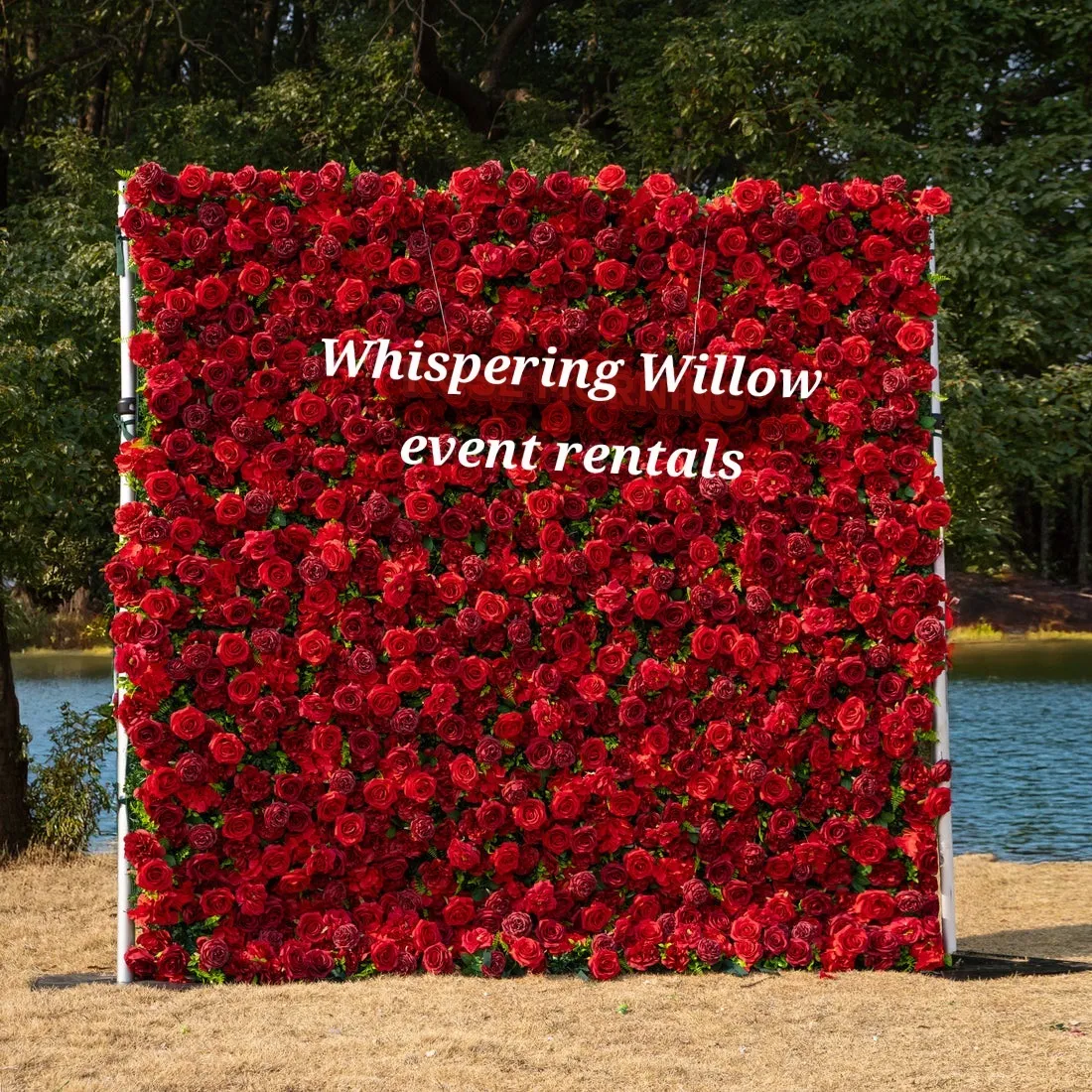 3D Flower Wall - Roses - Red - 8ft x 8Ft