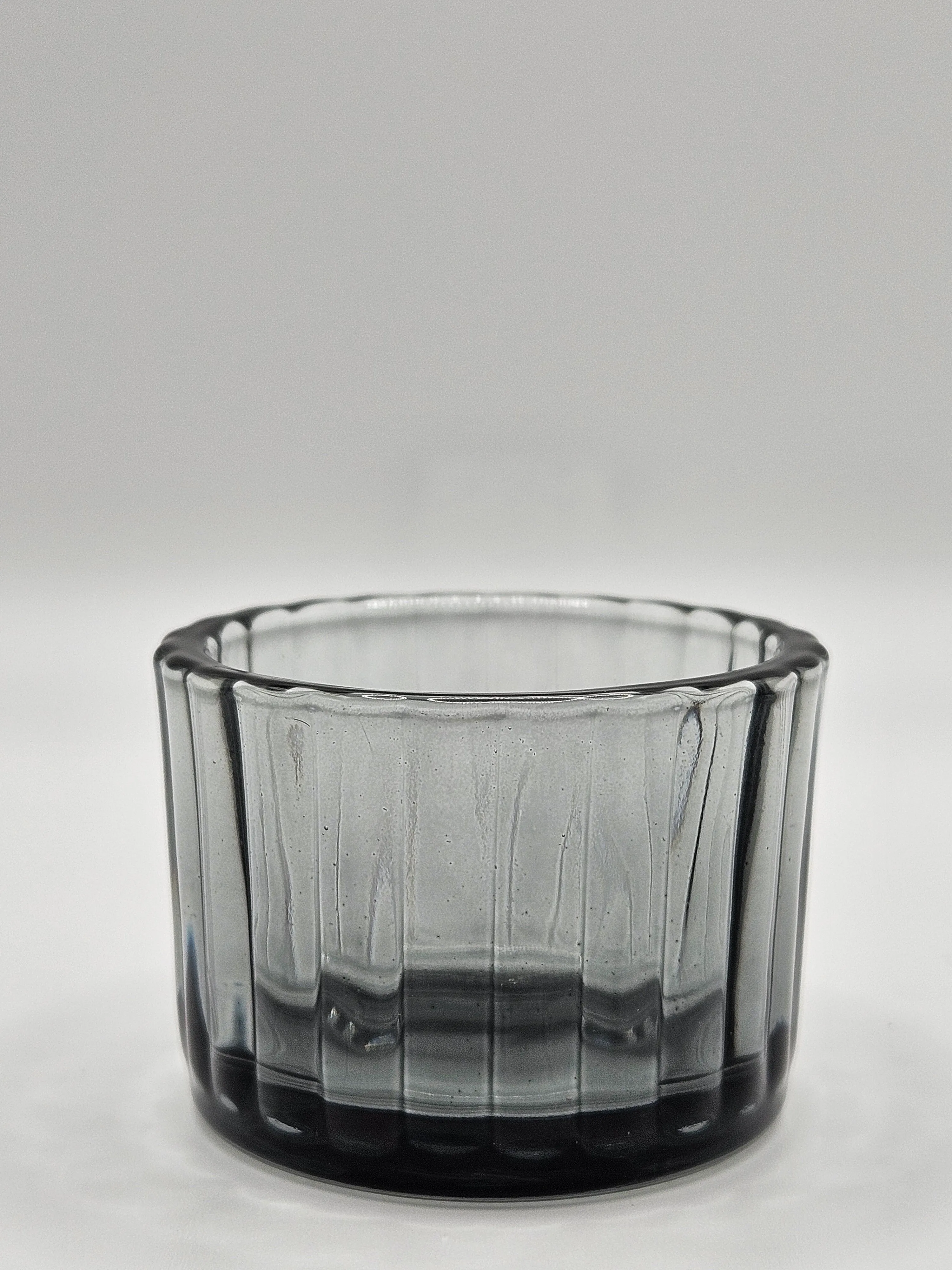 Ribbed Tealight Holder - Smokey Gray