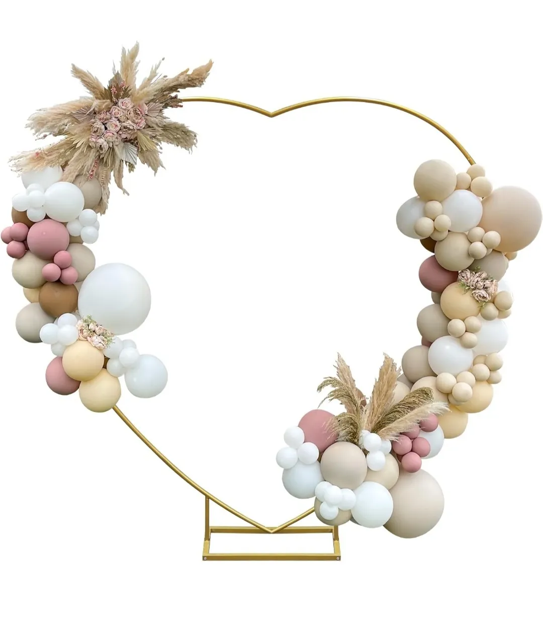 Gold Heart Backdrop - Balloon Arch - 6ft