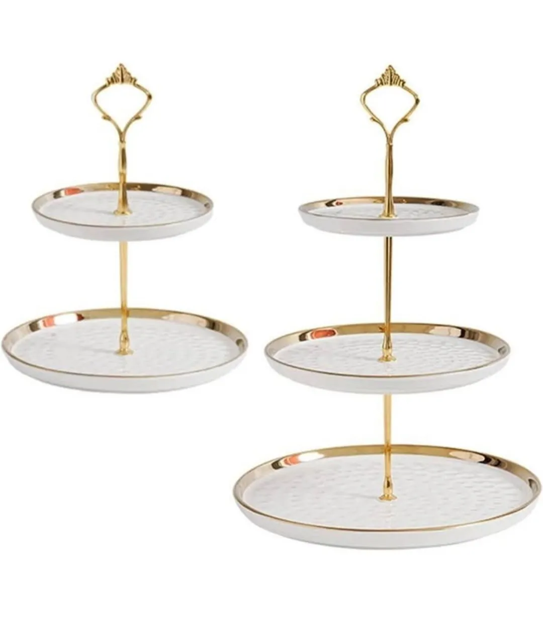 Dessert Stand - 2 Tier - 3 Tier - White/Gold