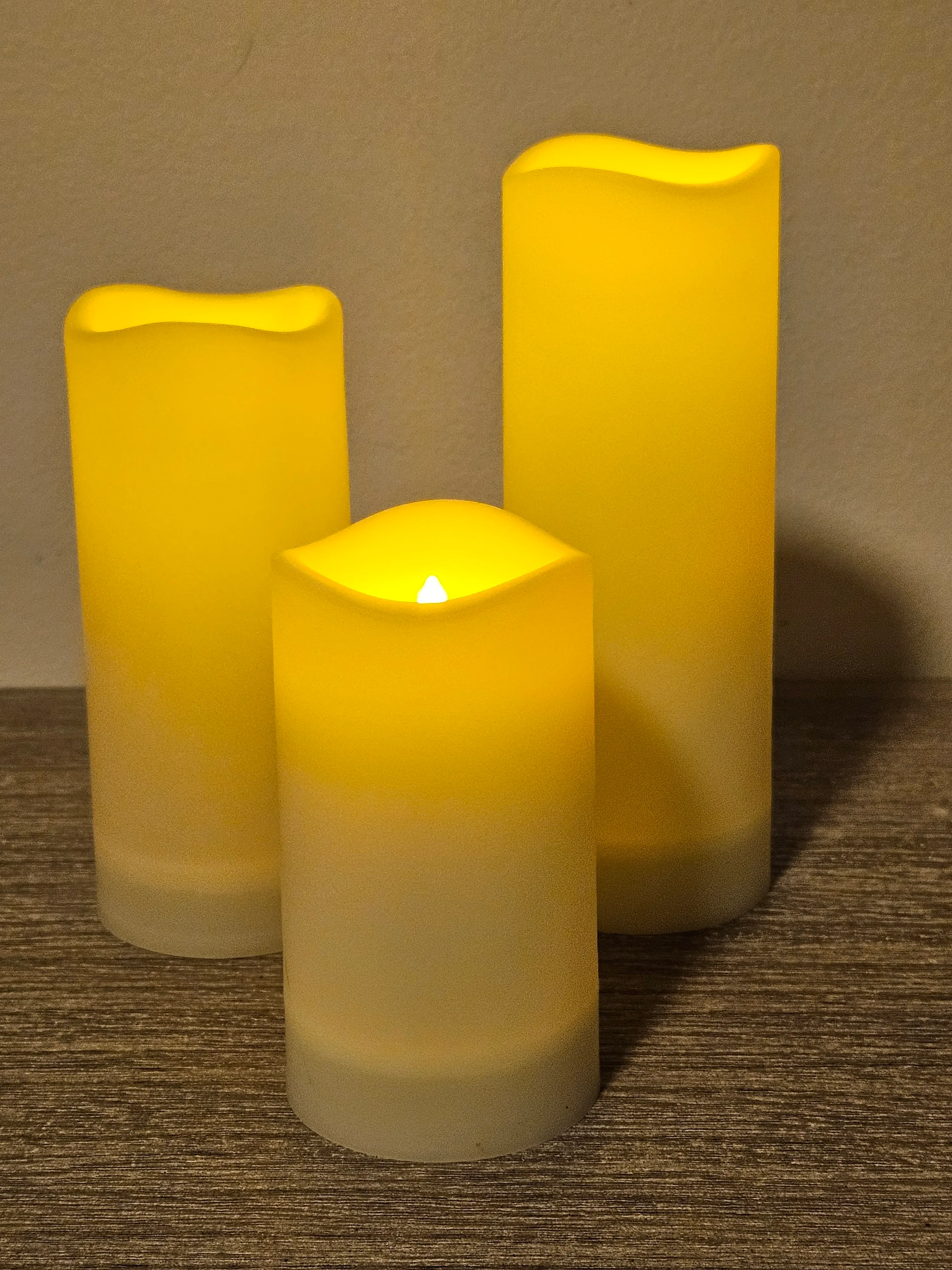 Flameless Pillar Candles - Set of 3 - 4in, 5in and 6in