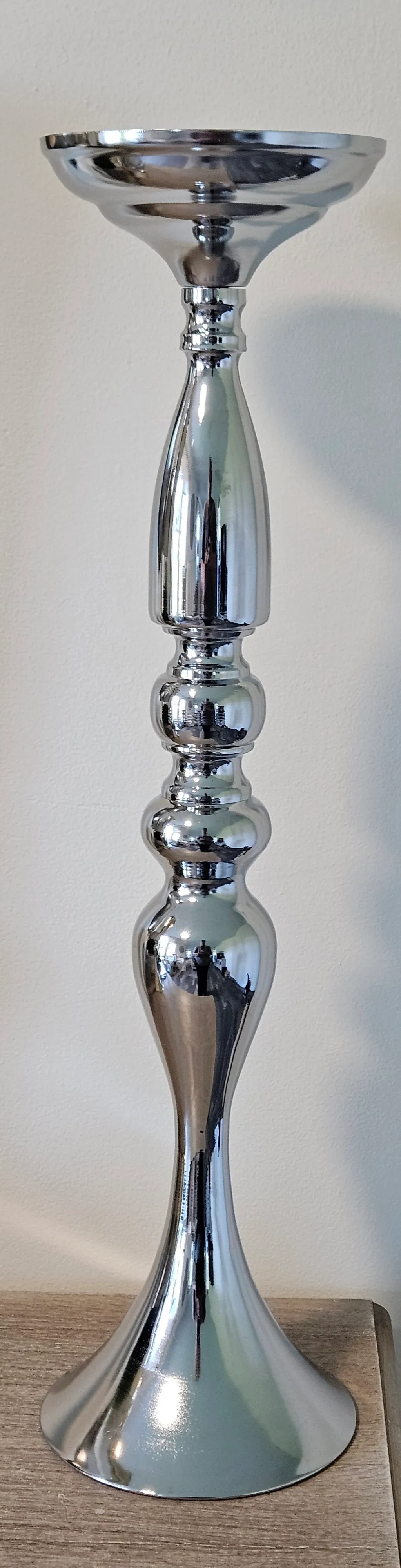 Silver Metal Centerpiece Holder - 20in