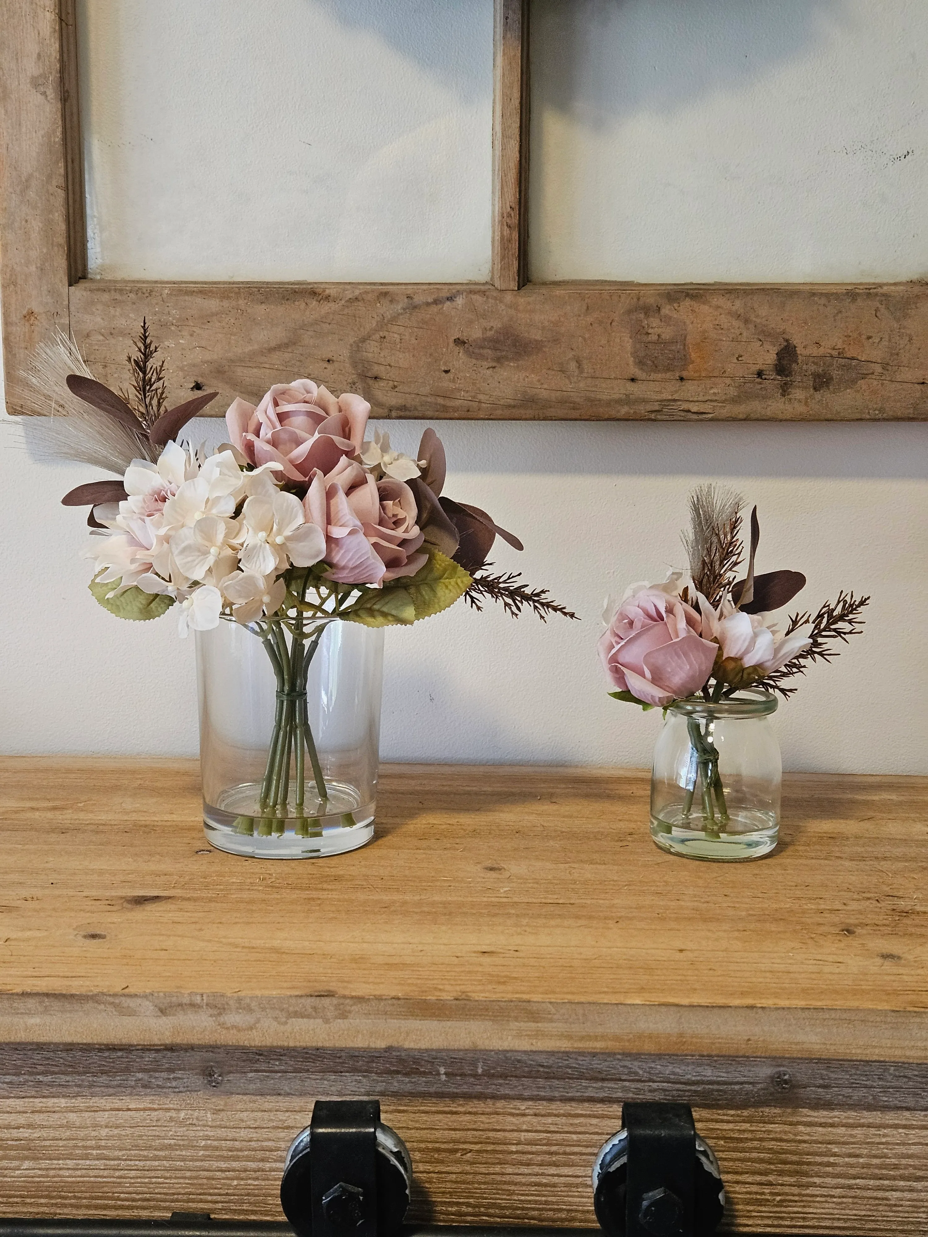 Floral in vase - Blush and Cream Flowers