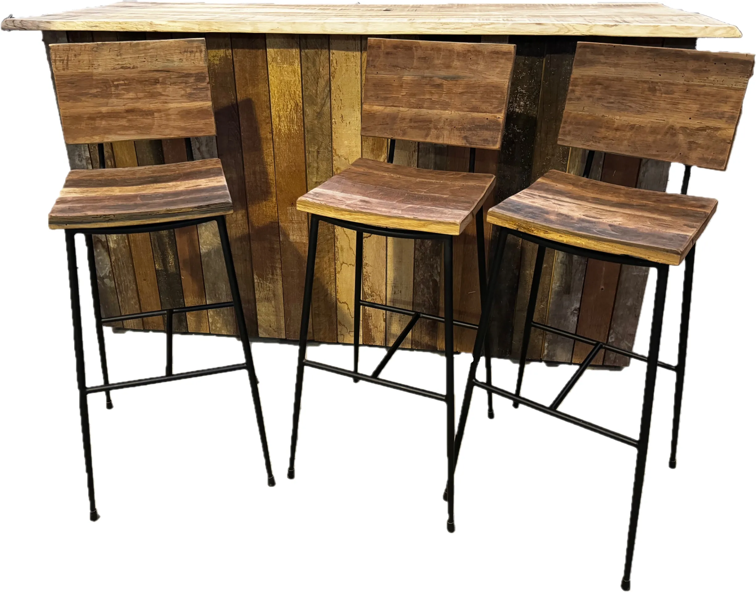 Tabourets en bois - lot de 3