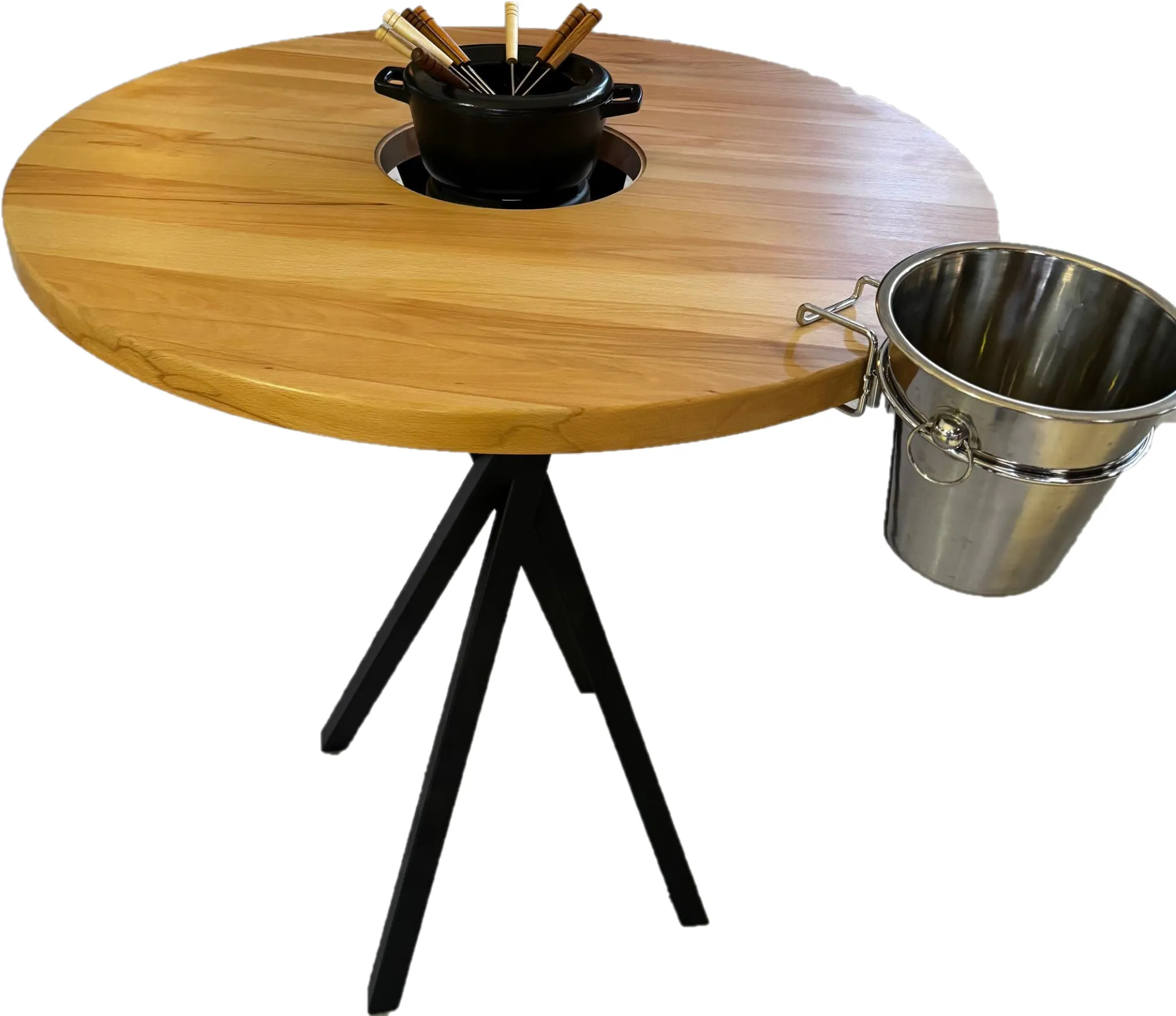 Mange debout fondue avec réchaud à gel