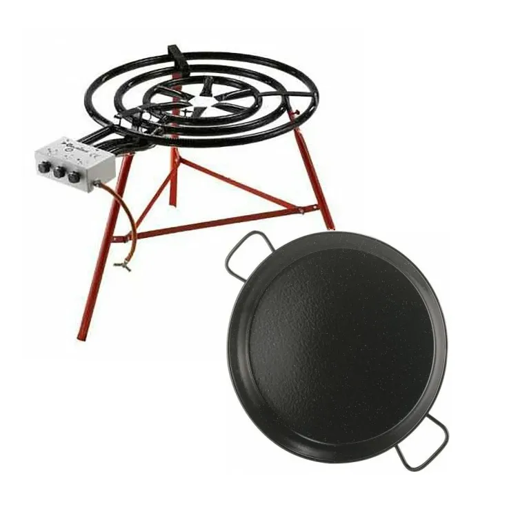 Brûleur à gaz avec plat à paëlla 80cm