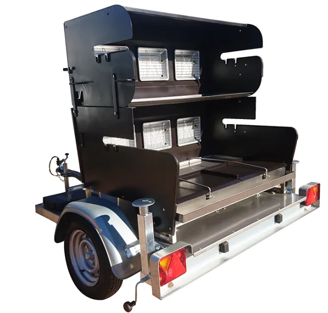 Remorque tournebroche double