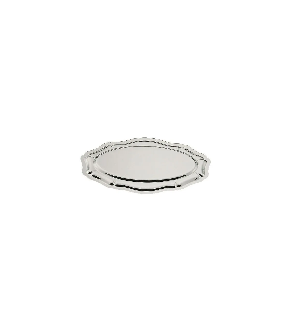 Plat inox ovale Louis XV 40x26cm