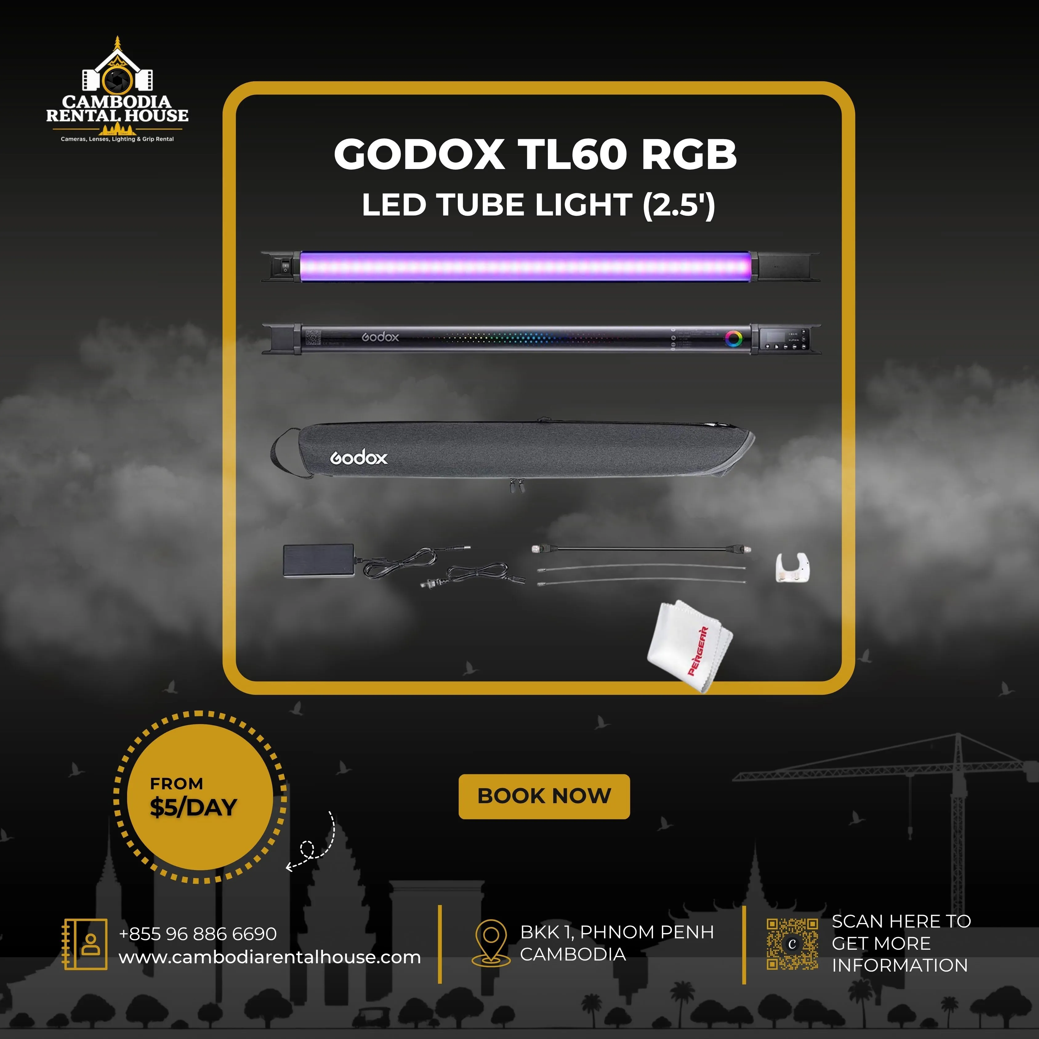 Godox TL60 RGB LED Tube Light (2.5')