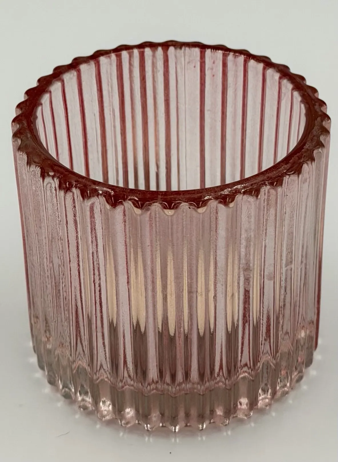 Pink Glass Tealight Holder