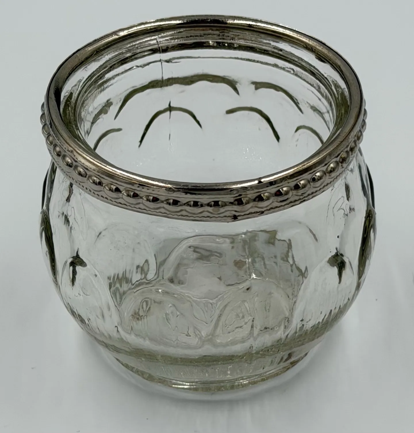 Small Glass Tealight with chrome rim