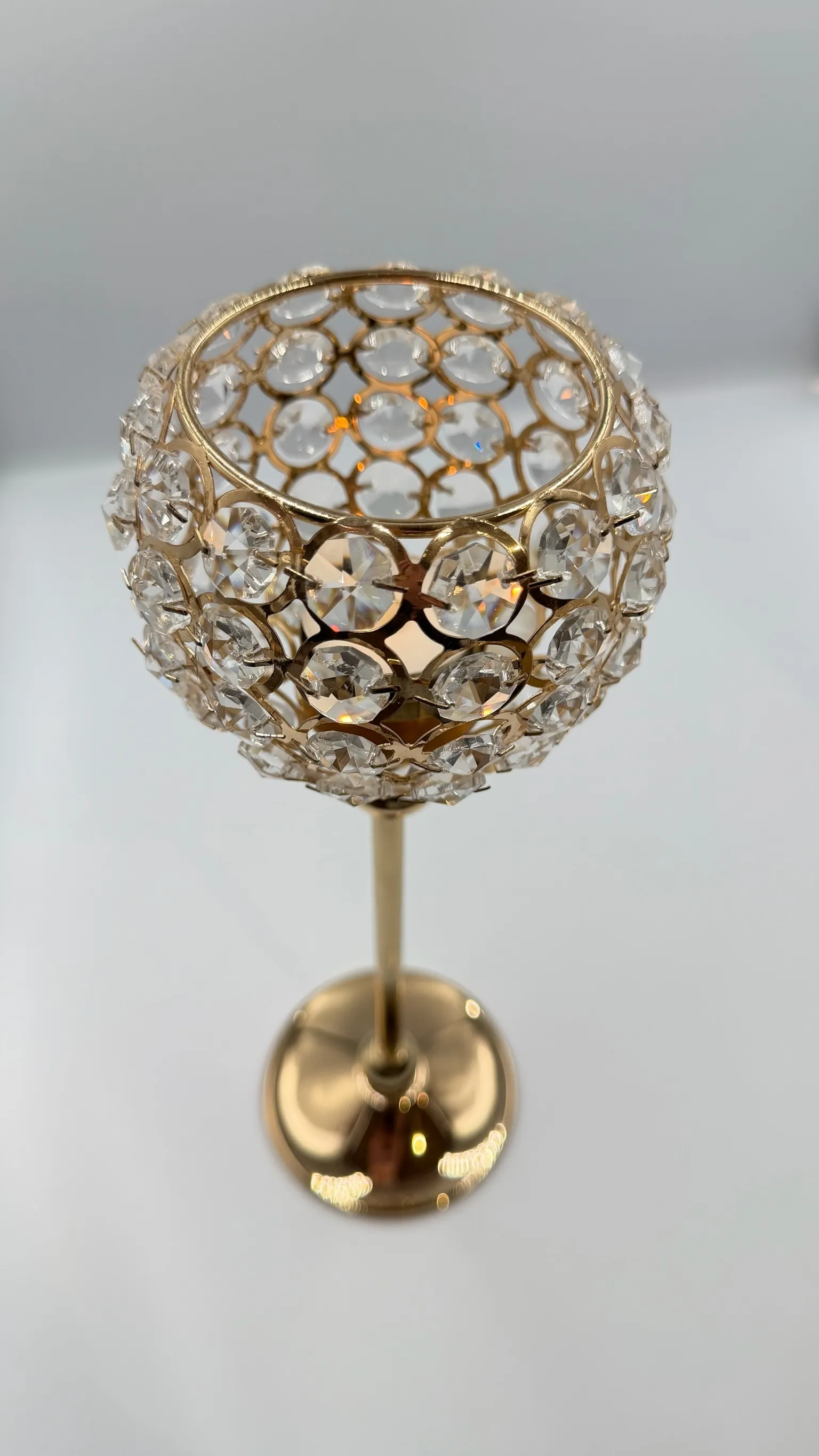Gold Diamond Tealight Holder