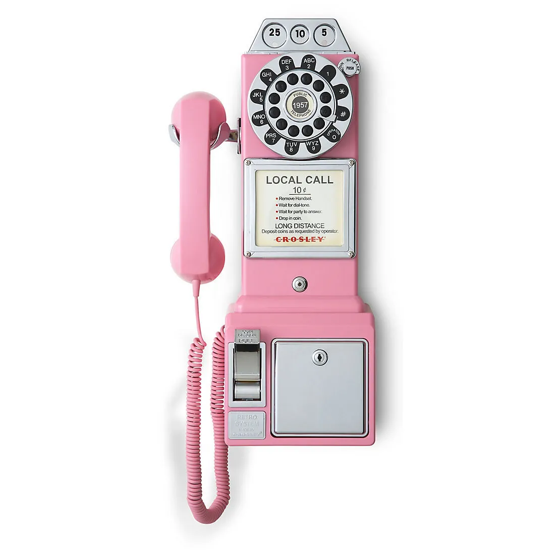 Crosley Retro Pink Pay Phone